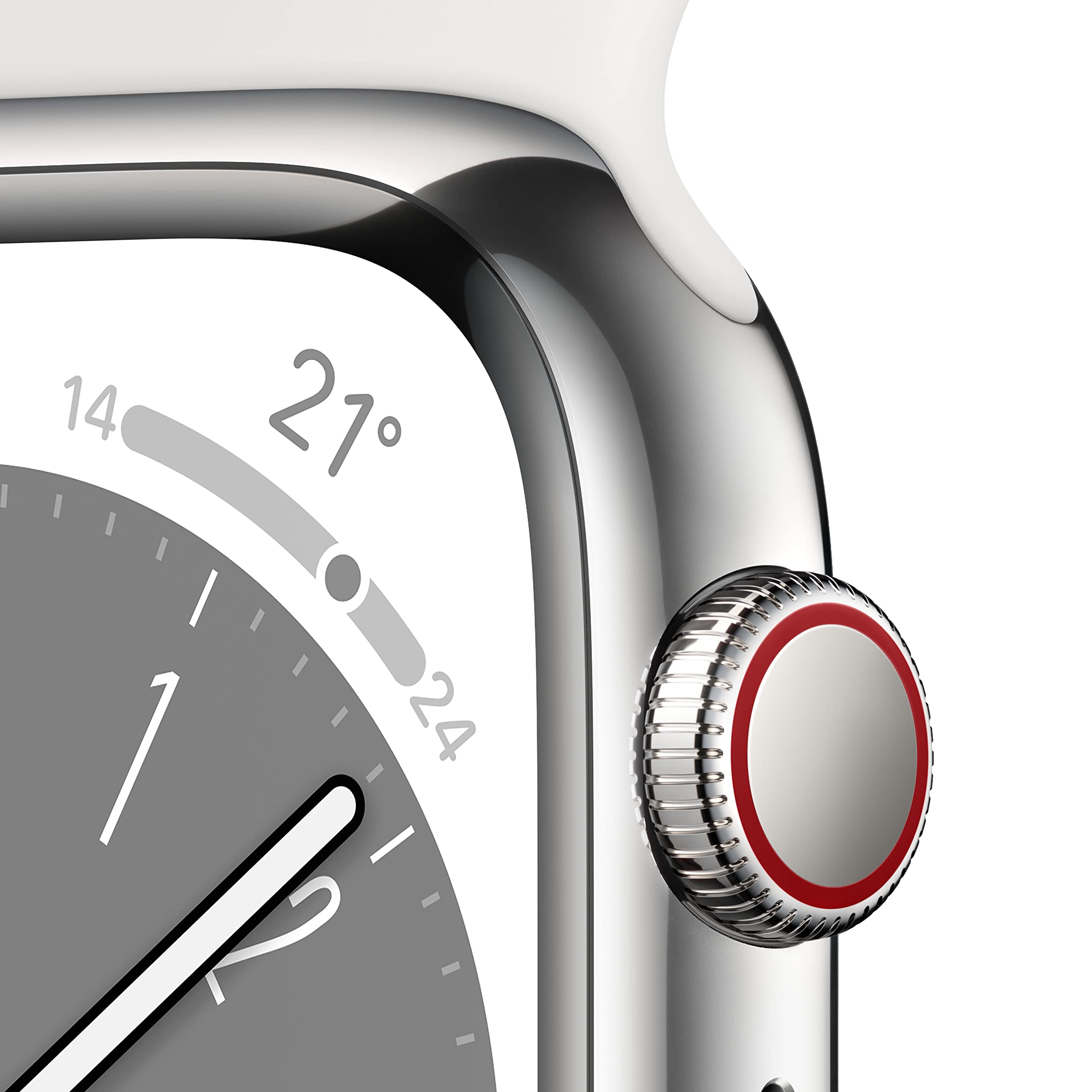 Apple Watch Series 8 45mm GPS Cellular smartwatch argento sport bianco