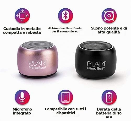 Elari NanoBeat speaker bluetooth 3W rosa tascabile