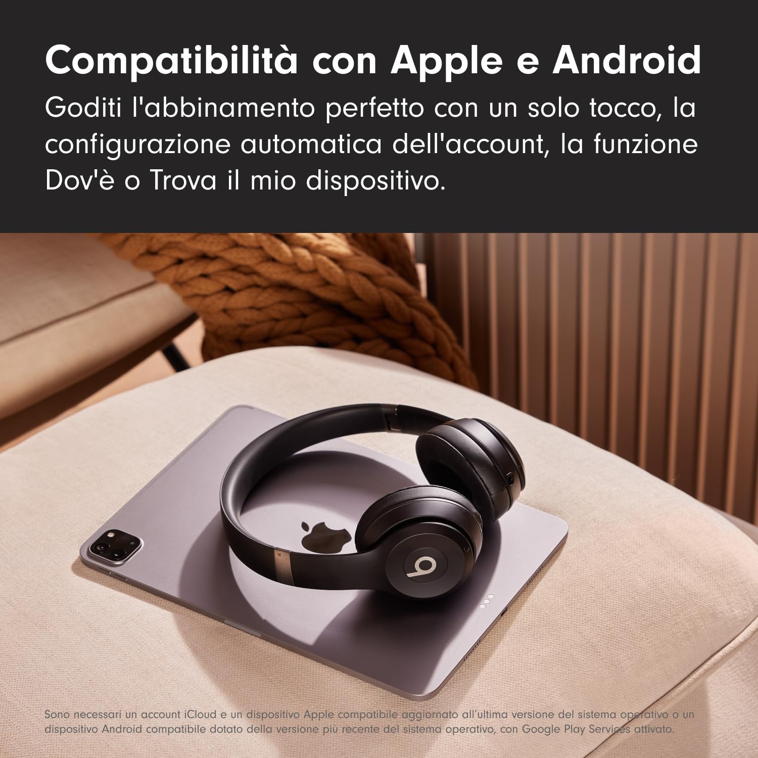 Beats Solo 4 Cuffie On-Ear Nero Opaco 50 Ore Autonomia
