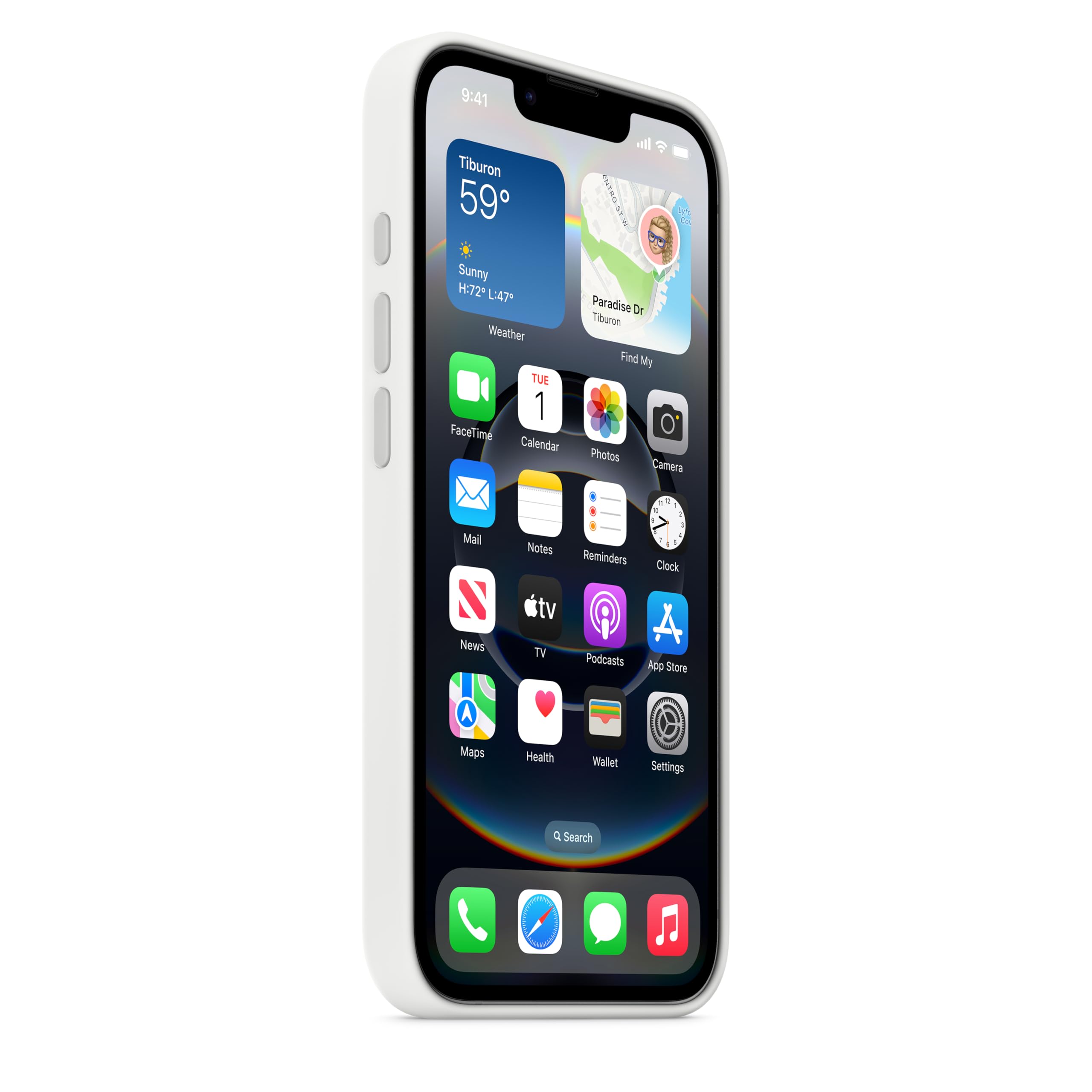 Apple iPhone 16e Custodia Silicone Bianco microfibra