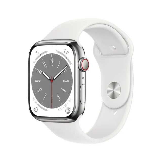 Apple Watch Series 8 45mm GPS Cellular smartwatch argento sport bianco
