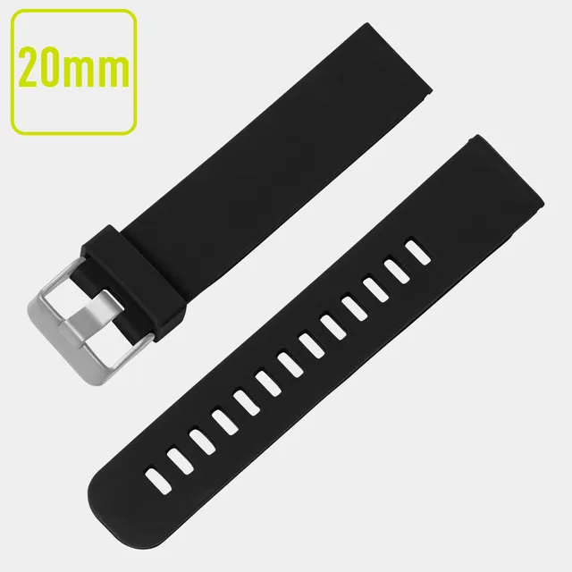 Reflex Active Cinturino Silicone Nero 20mm Fibbia Argento