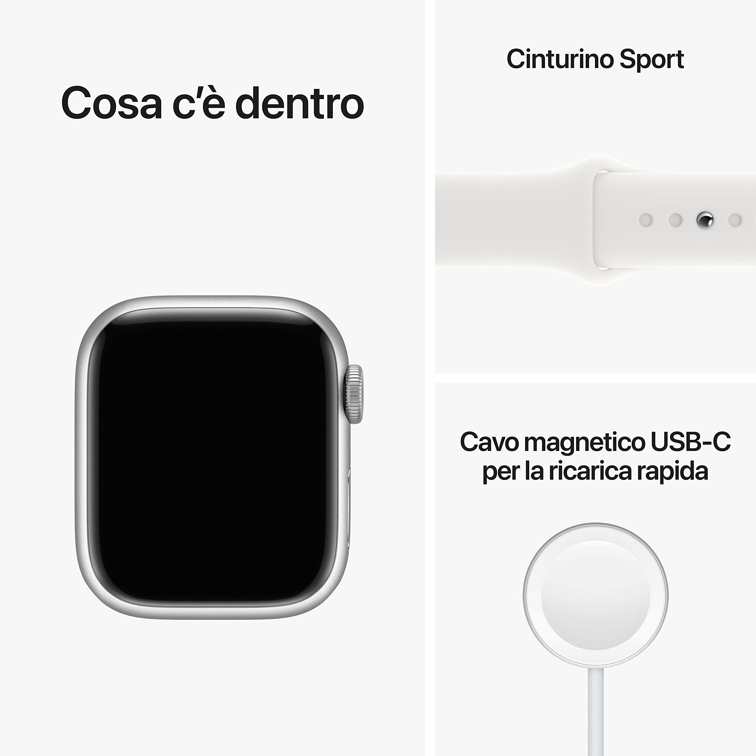 Apple Watch Series 8 GPS 41mm smartwatch argento bianco