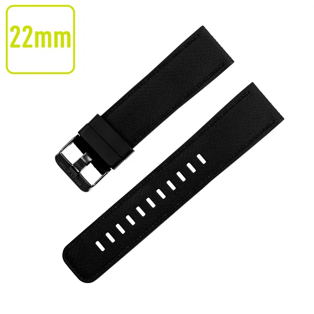 Reflex Active cinturino silicone nero 22mm fibbia nera testurizzato