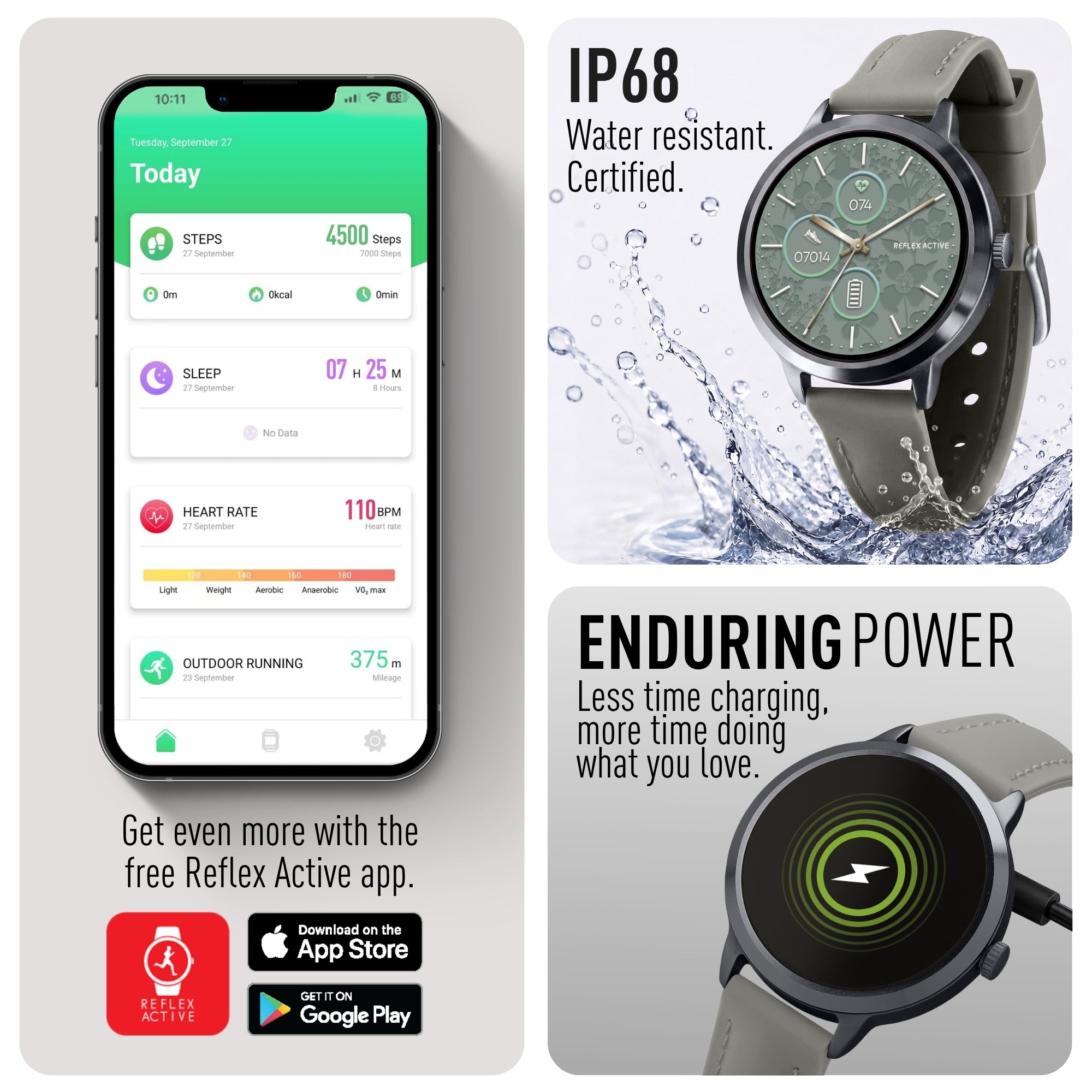 Reflex Active Spectra smartwatch grigio display AMOLED chiamate