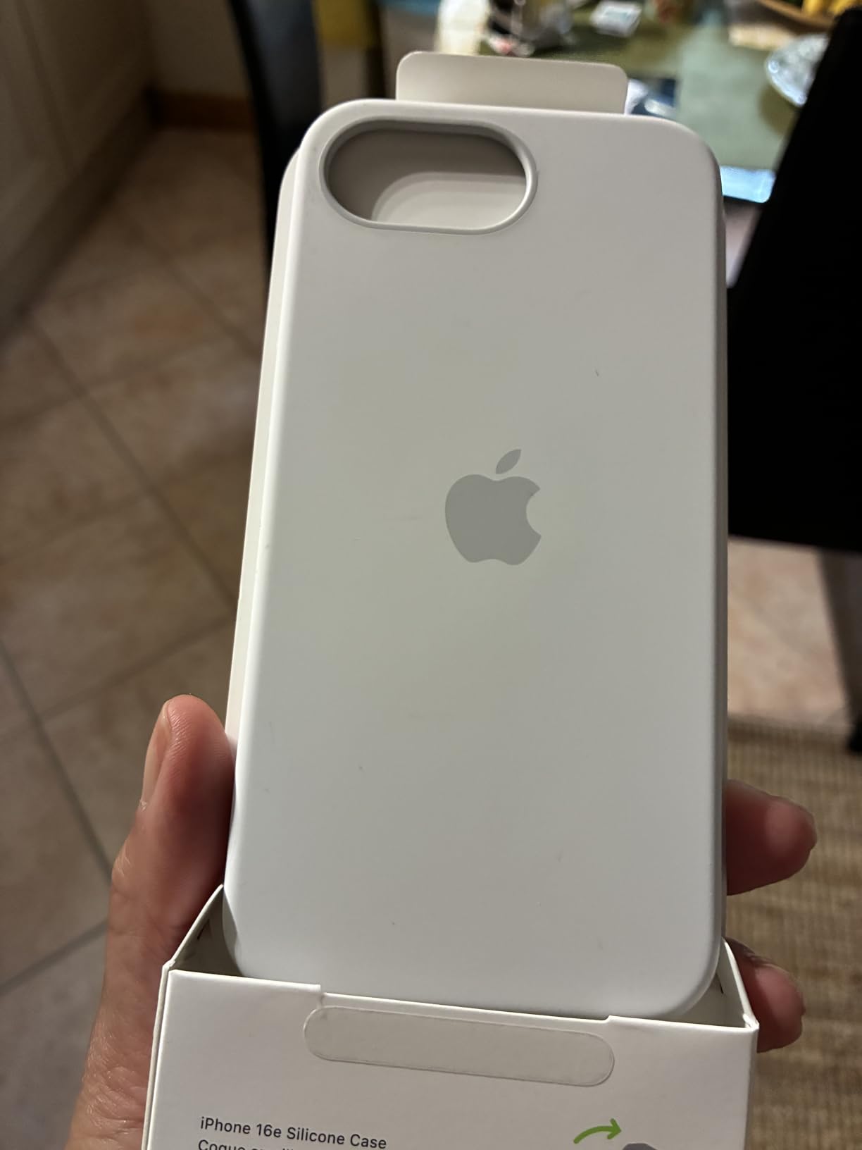 Apple iPhone 16e Custodia Silicone Bianco microfibra