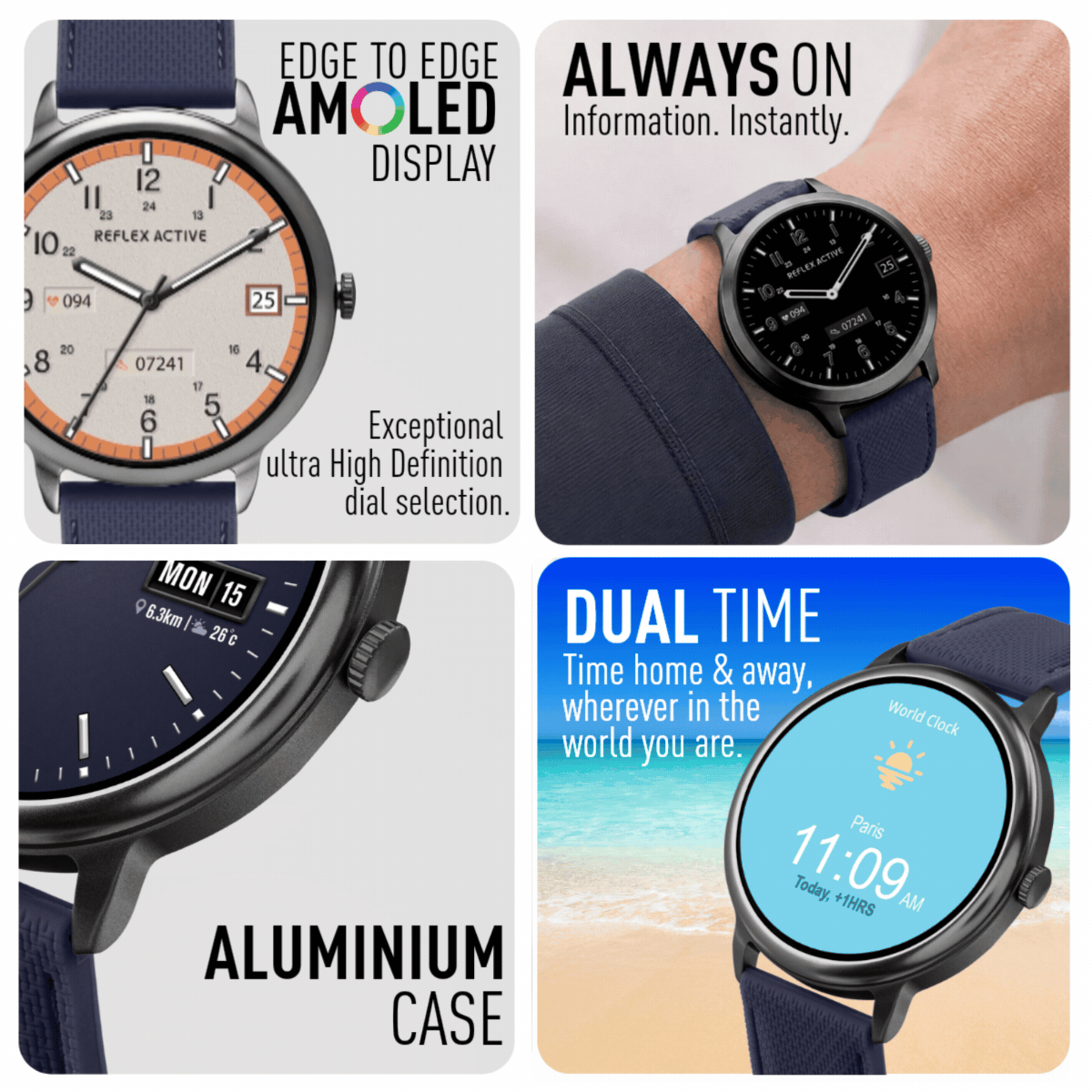 Reflex Active Spectra RA-SP-300R-15 smartwatch blu AMOLED