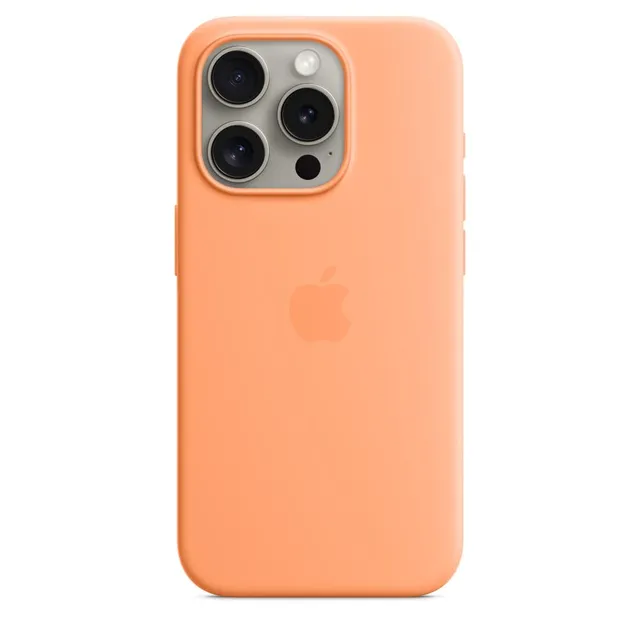 Apple iPhone 15 Pro Custodia MagSafe Silicone Aranciata