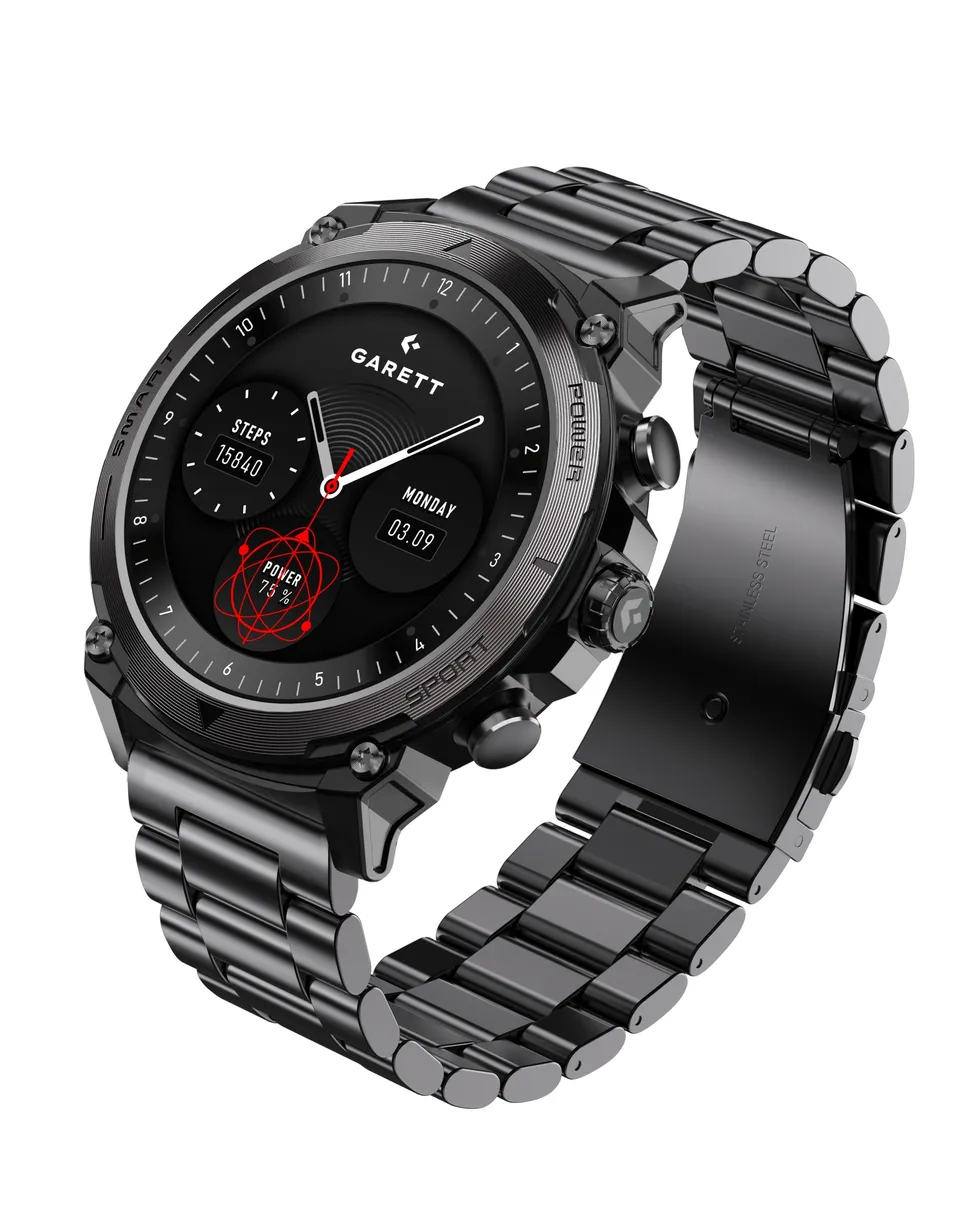 Garett Atom smartwatch nero acciaio 8 giorni
