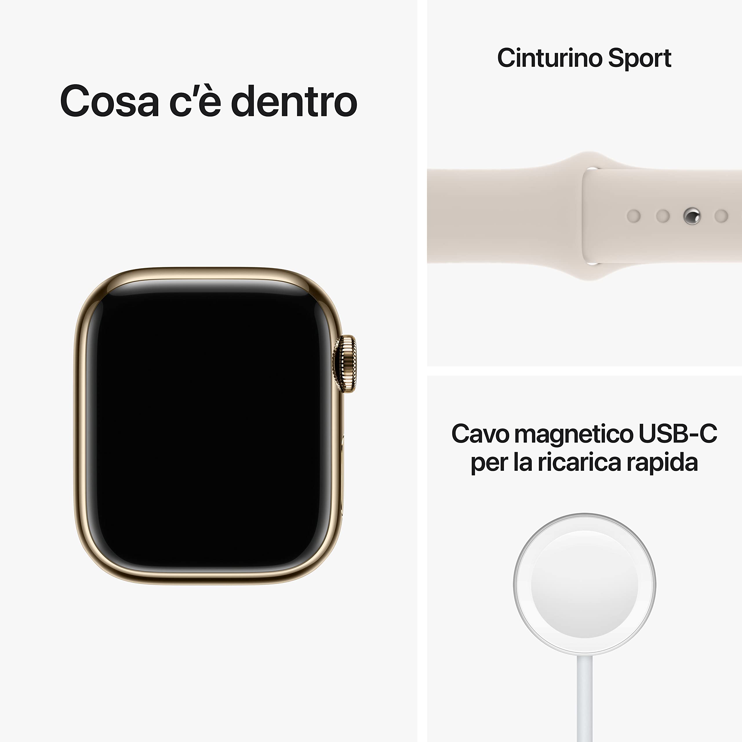 Apple Watch Series 8 GPS + Cellular 41mm smartwatch acciaio oro