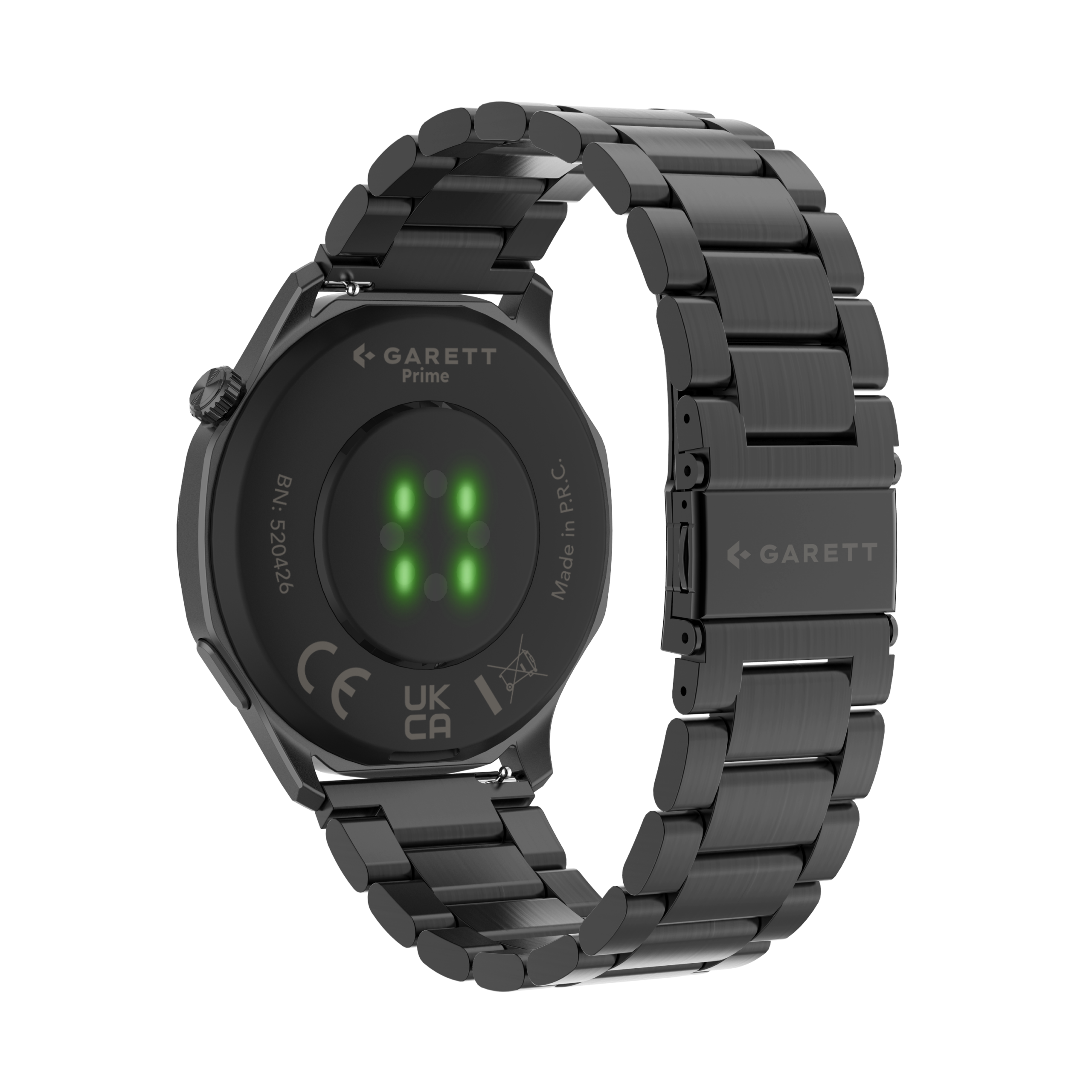 Garett Prime smartwatch nero acciaio pelle AMOLED