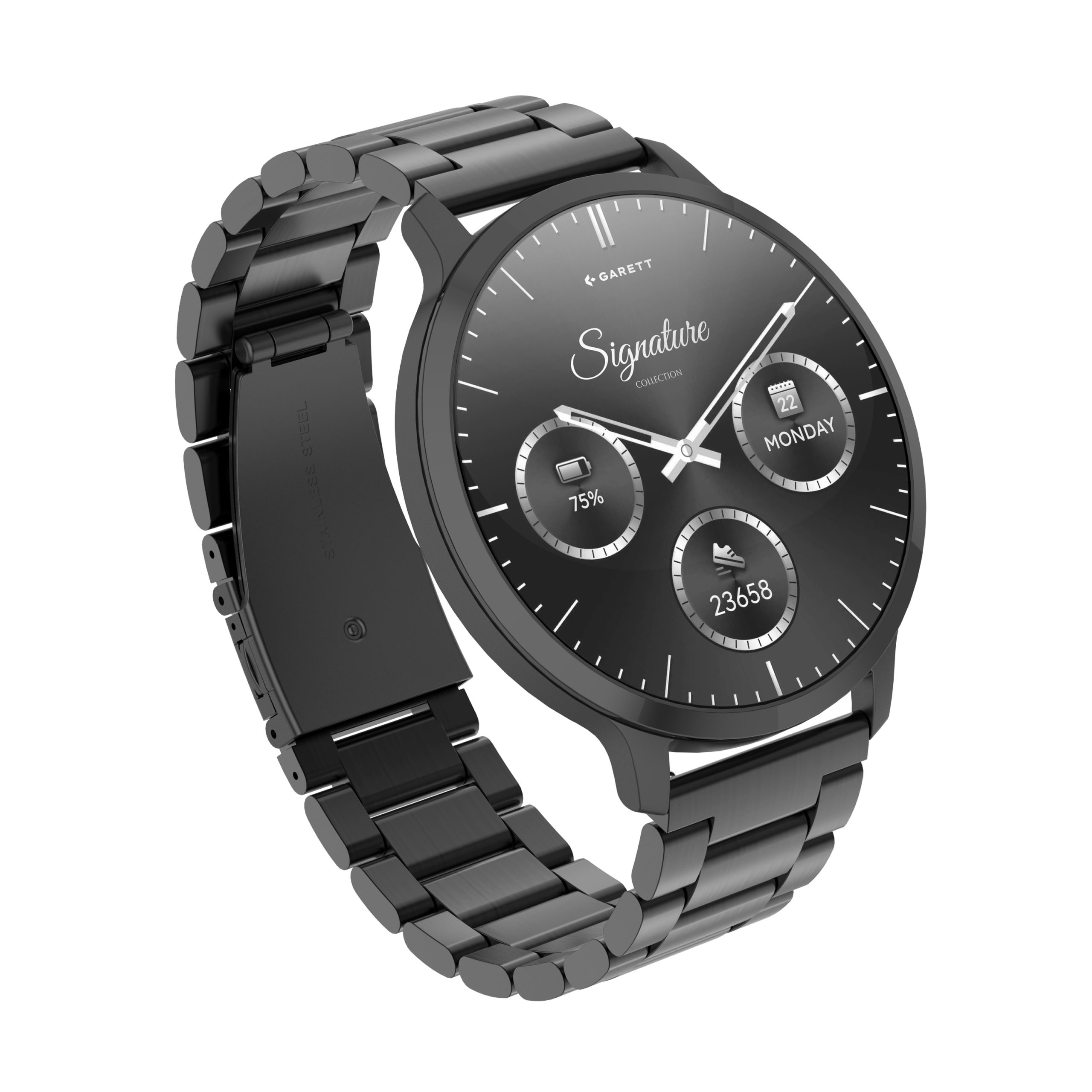 Garett Edge smartwatch nero acciaio con AMOLED