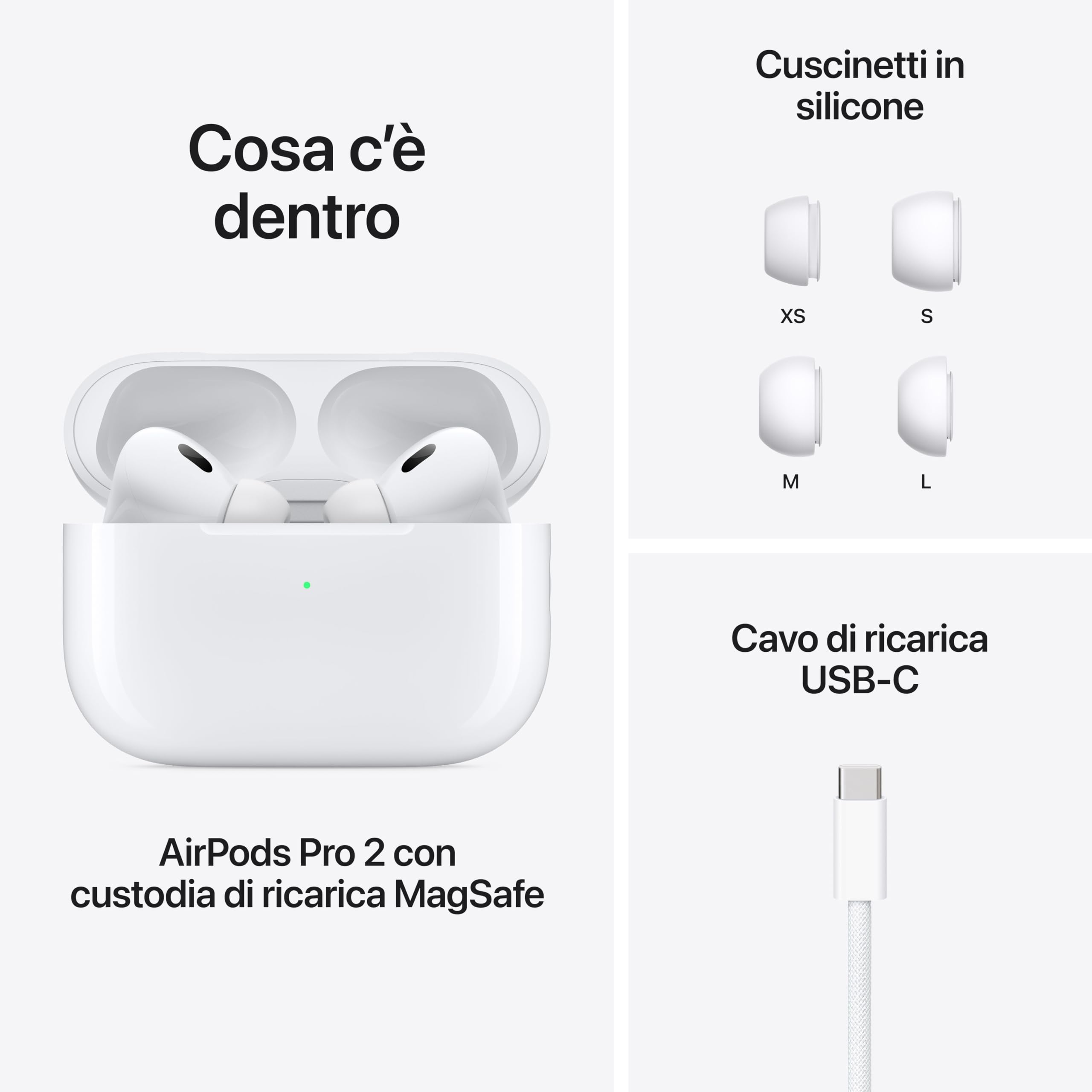 Apple AirPods Pro 2 auricolari bluetooth USB-C cancellazione