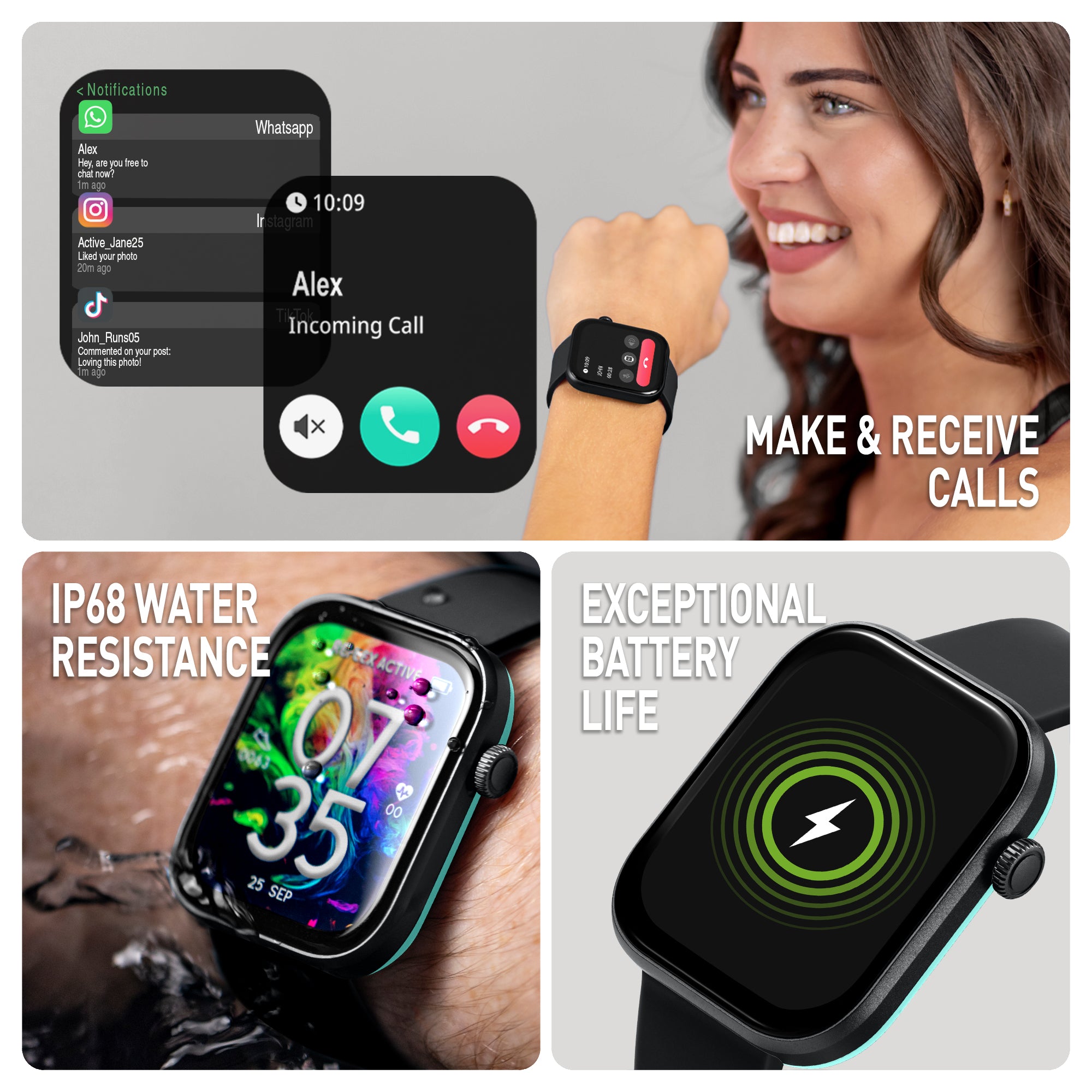 Reflex Active Spectra 300 S Lite smartwatch AMOLED charcoal