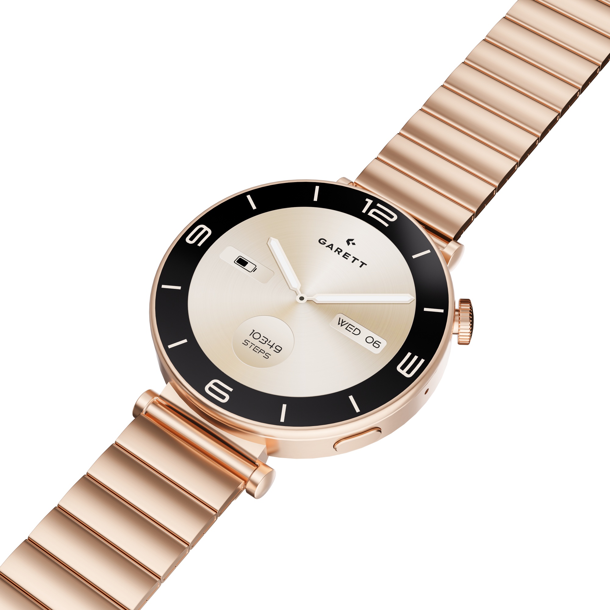 Garett Rose smartwatch oro rosa AMOLED bracciale+pelle