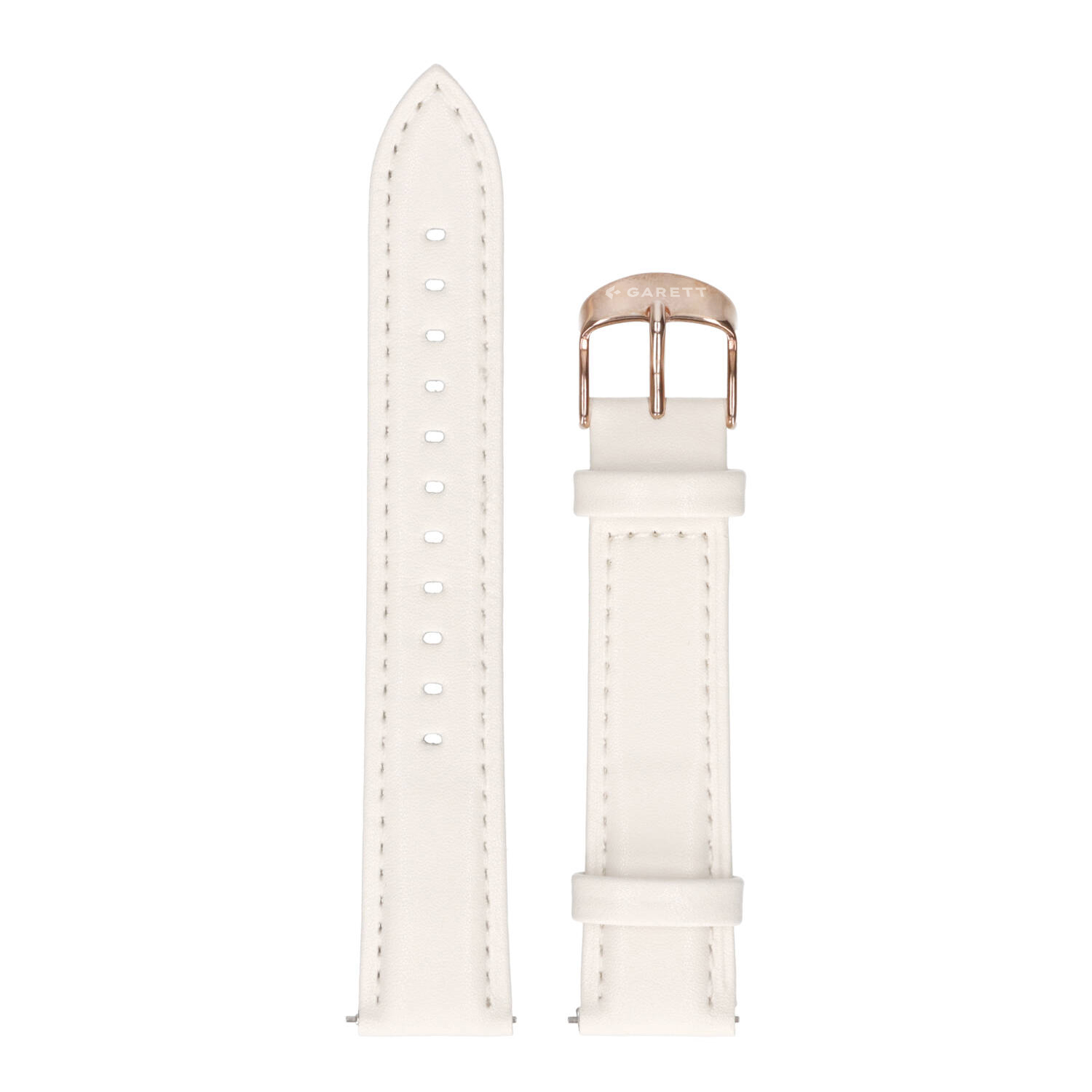 Garett cinturino pelle bianco 18 mm fibbia