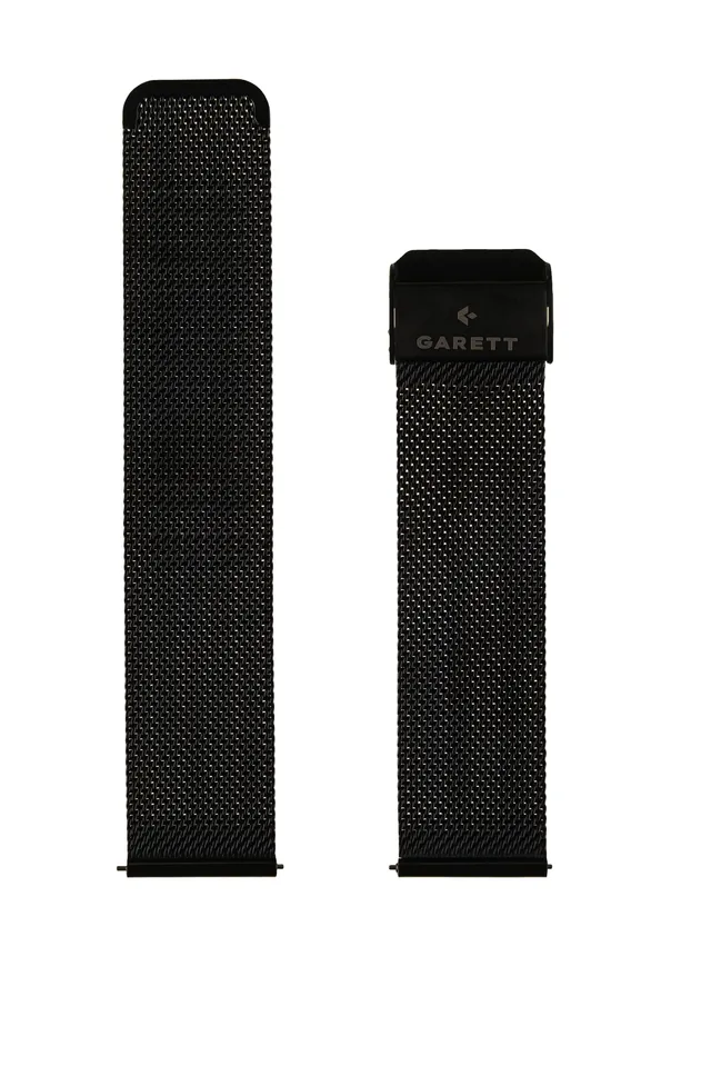 Garett cinturino acciaio nero 20 mm universale fibbia