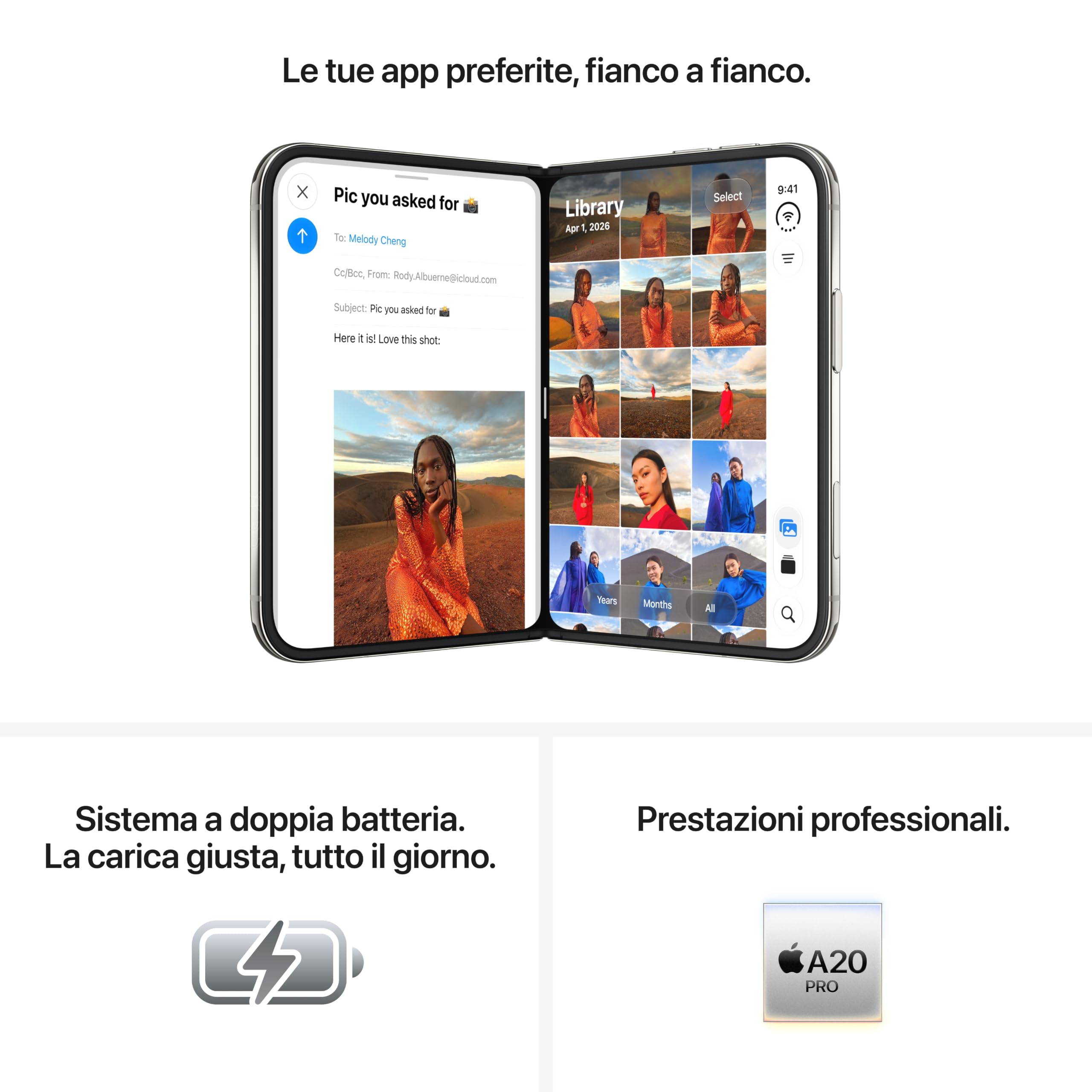 Apple iPhone Duo smartphone pieghevole 256GB cielo notturno