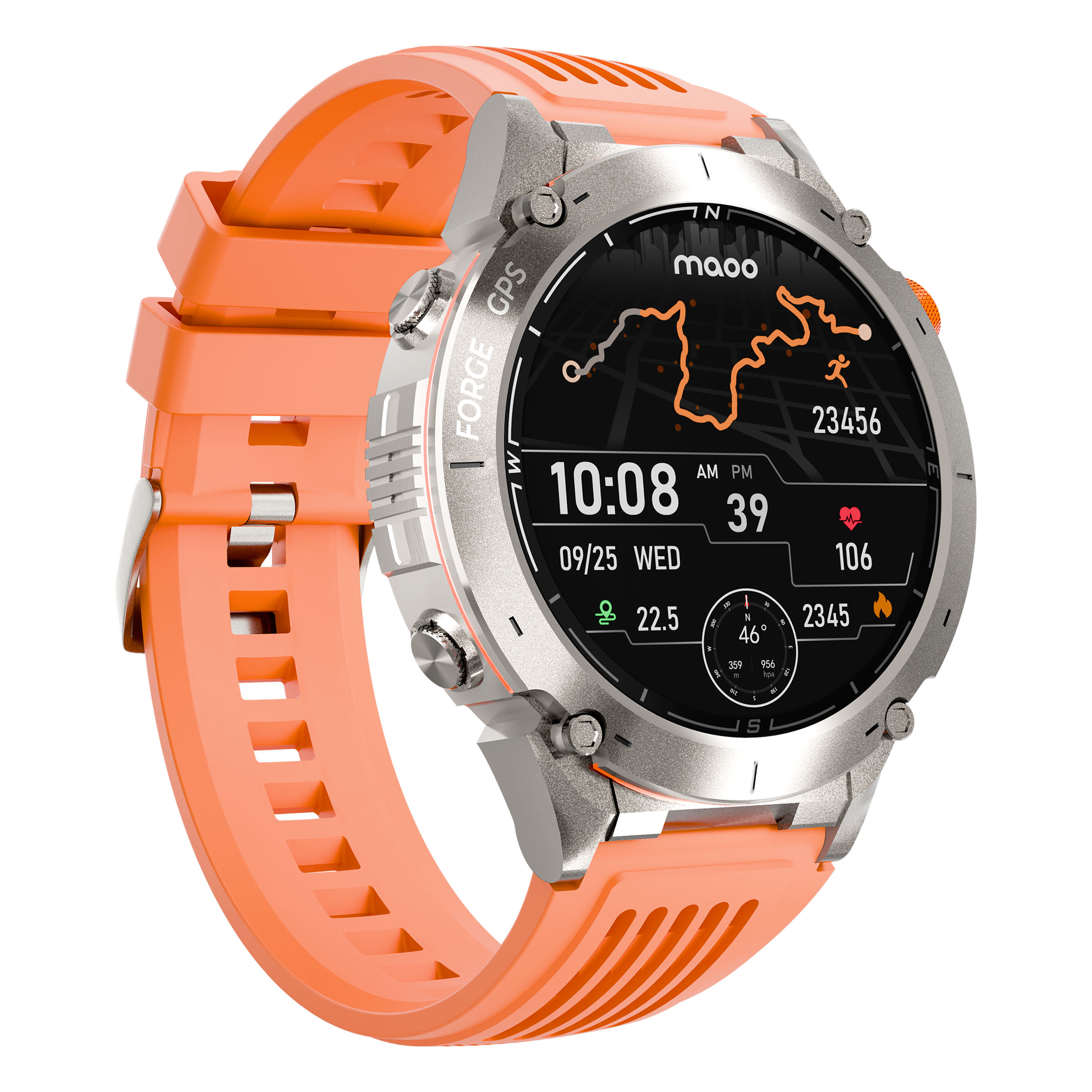 Maoo FORGE GPS Steel smartwatch AMOLED 15 giorni torcia