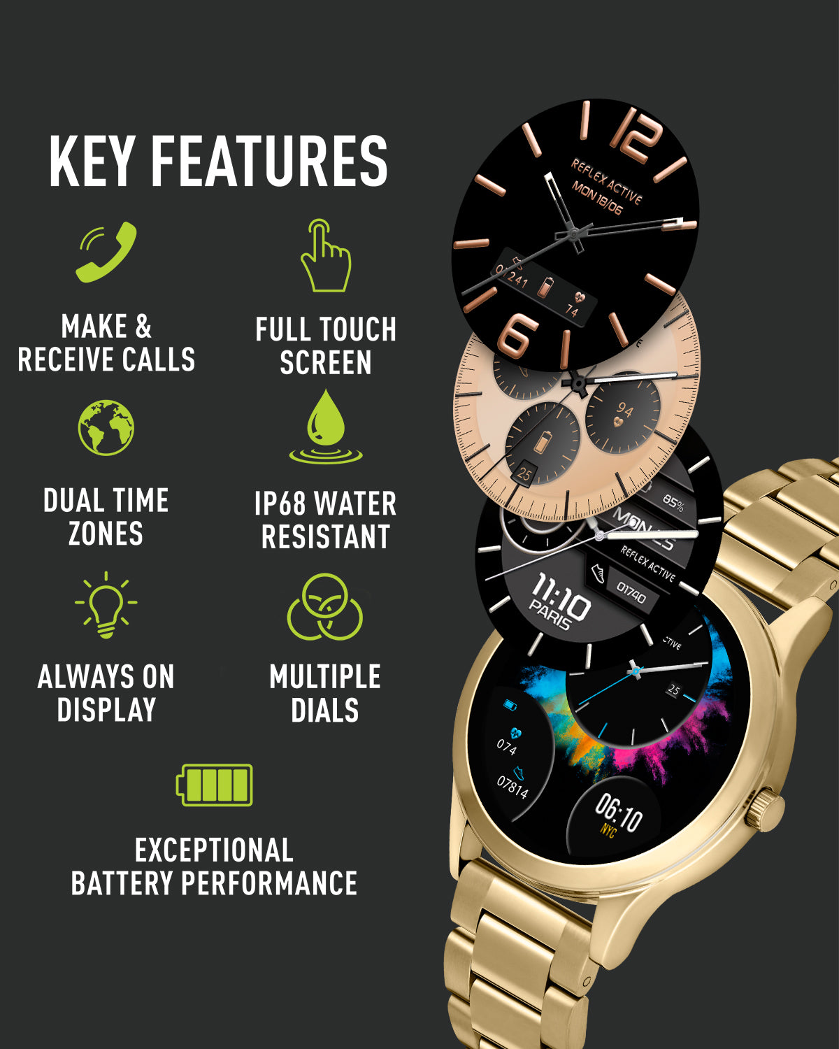 Reflex Active Spectra 300 R smartwatch Oro AMOLED cardio GPS