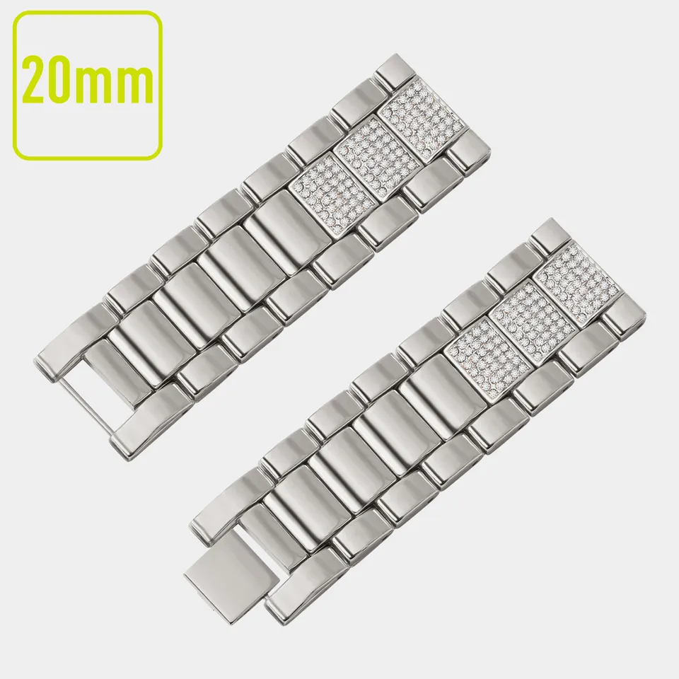 Reflex Active cinturino gioiello 20mm argento con cristalli