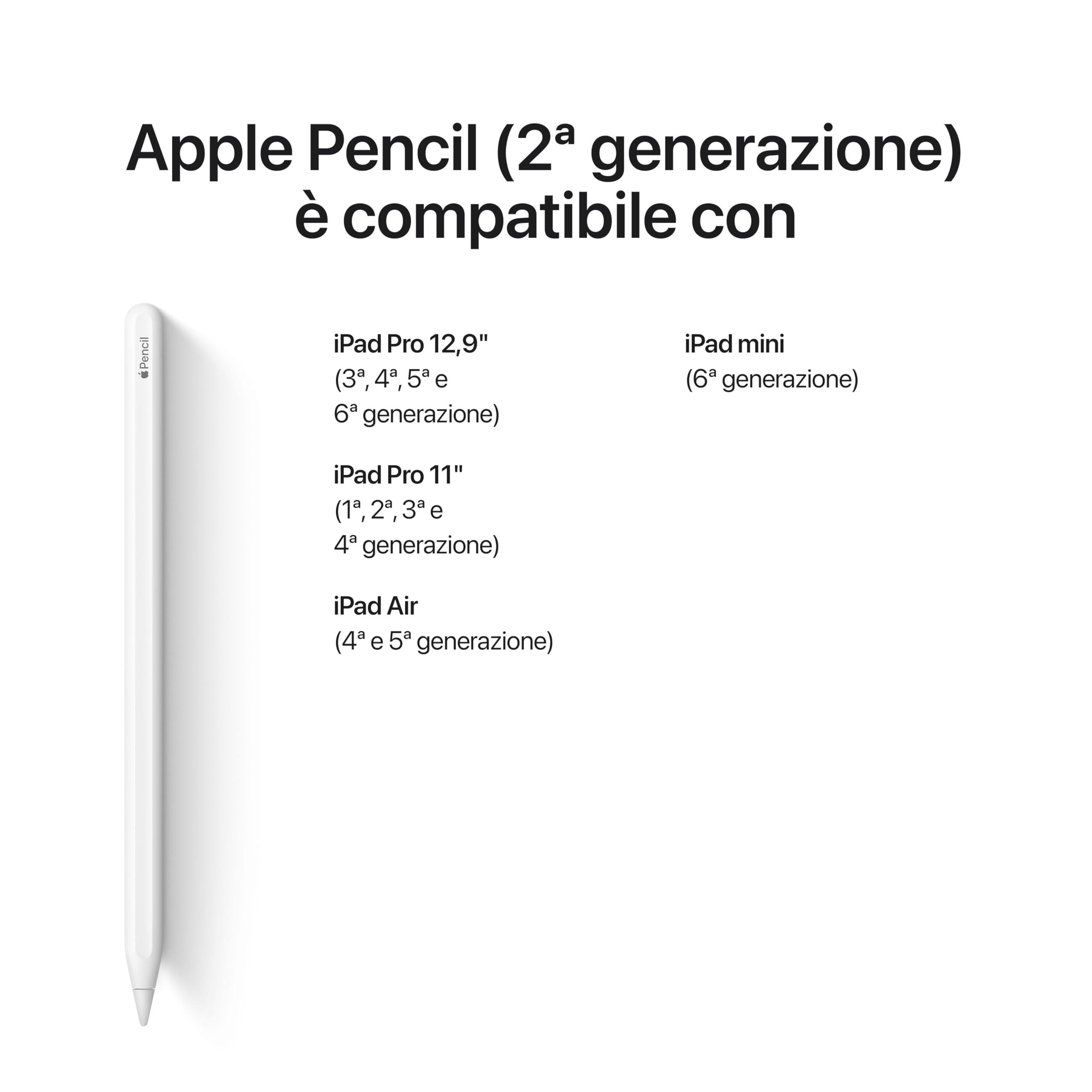 Apple Pencil seconda generazione stilo iPad