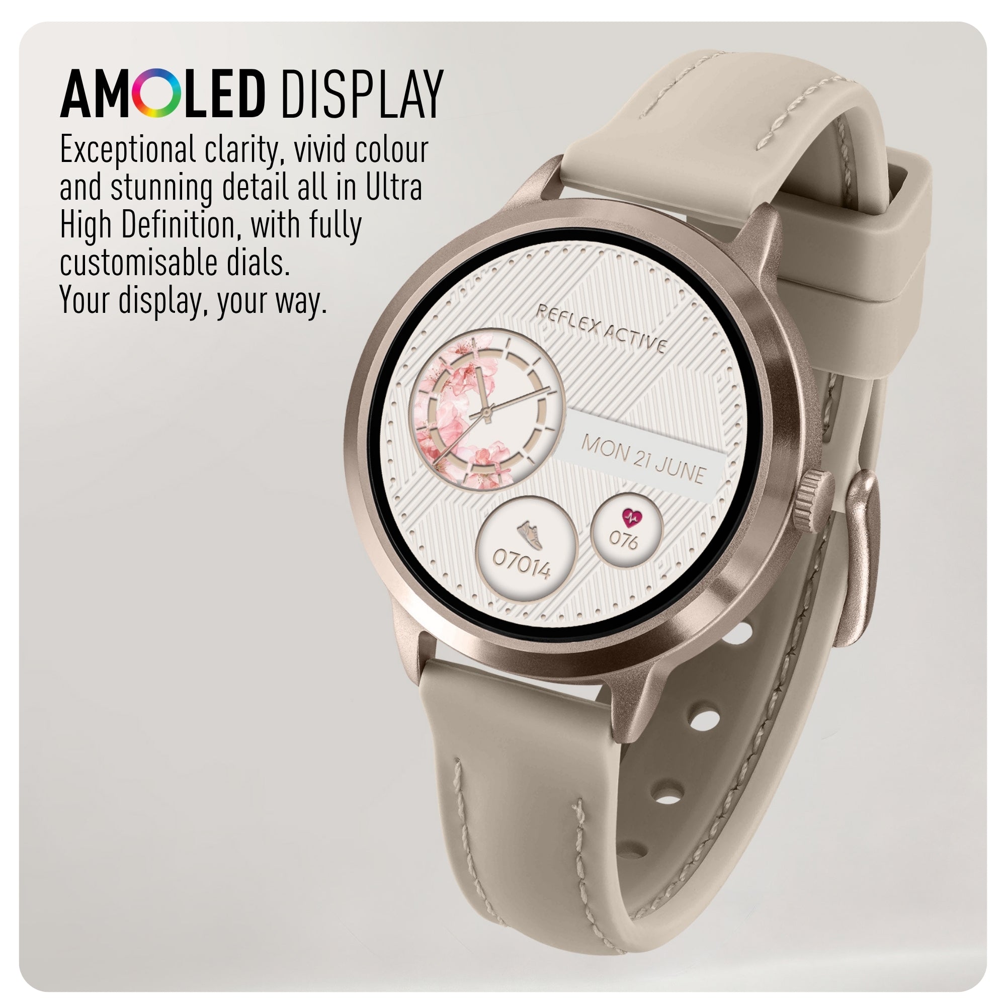 Reflex Active Spectra smartwatch tortora schermo AMOLED