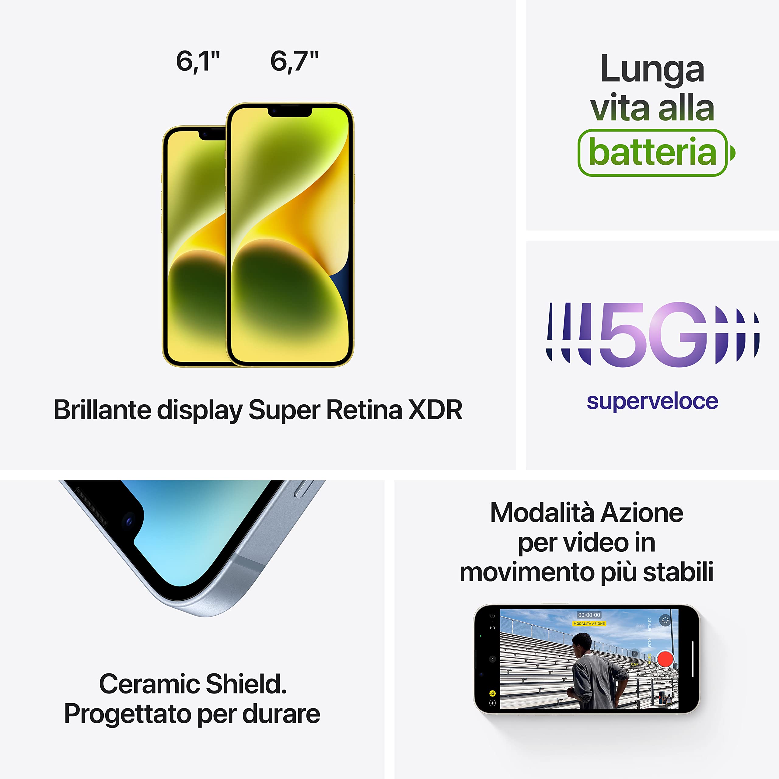 Apple iPhone 14 smartphone 128GB giallo 5G
