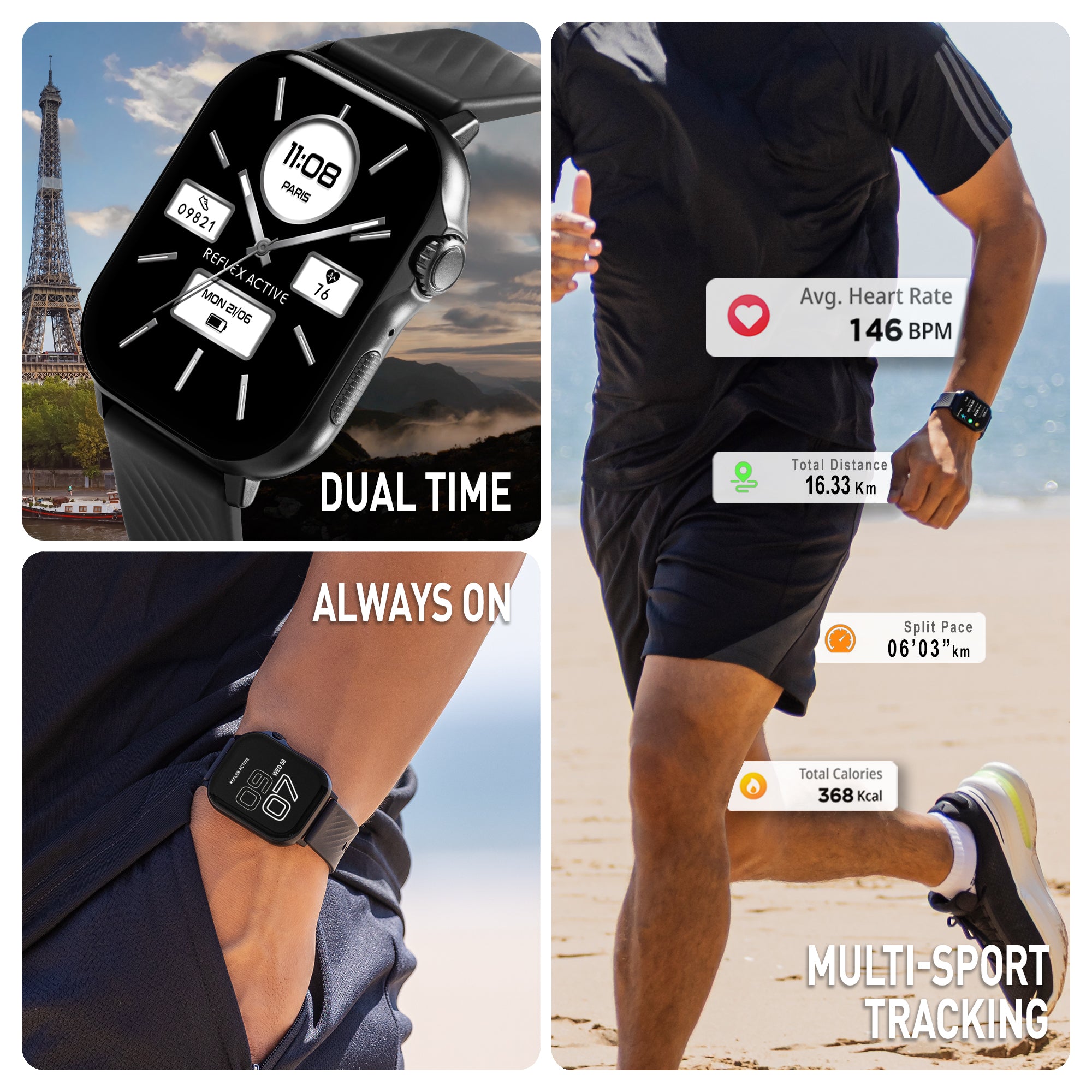 Reflex Active Venture 400 S XL smartwatch nero GPS AMOLED