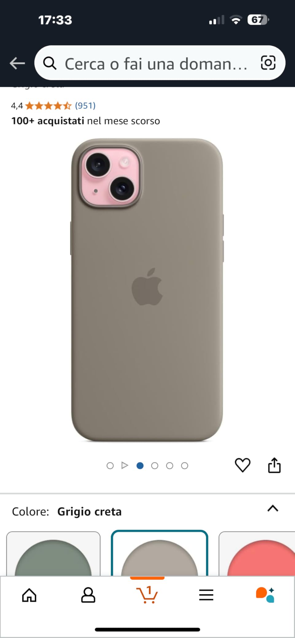 Apple iPhone 15 Plus Custodia MagSafe Silicone Nero