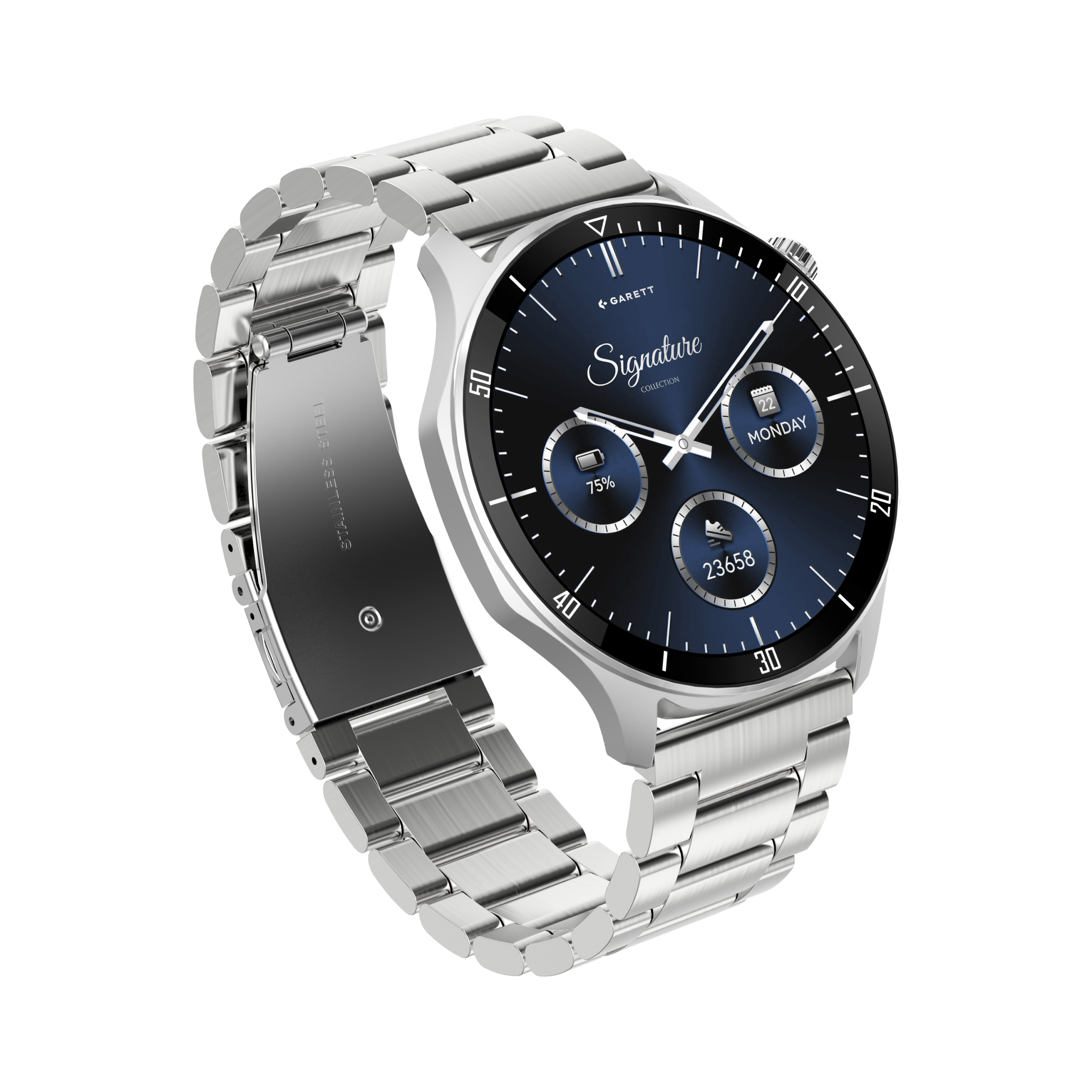 Garett Prime smartwatch argento display AMOLED