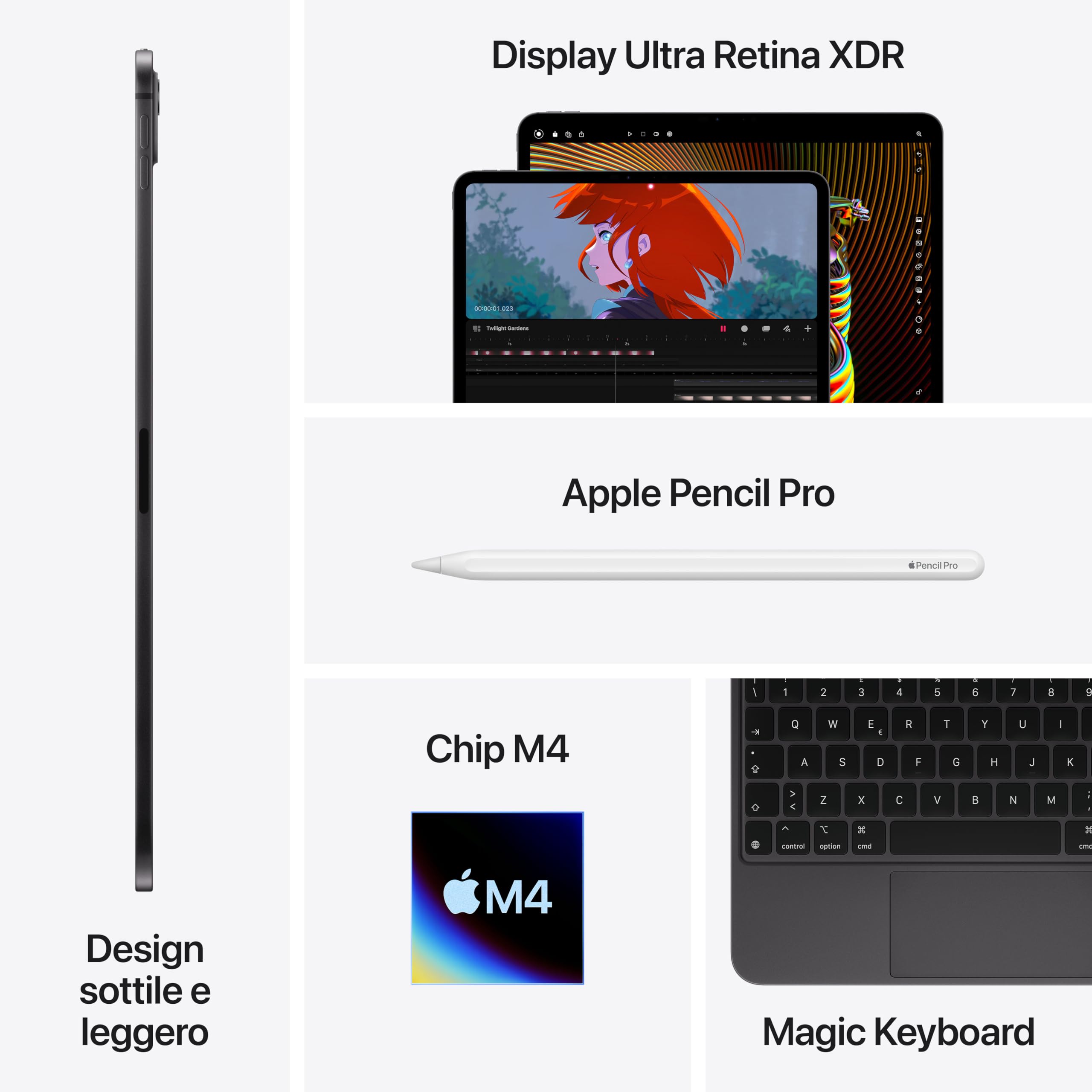 Apple iPad Pro 13 M4 tablet 1TB Argento nanotexture 5G