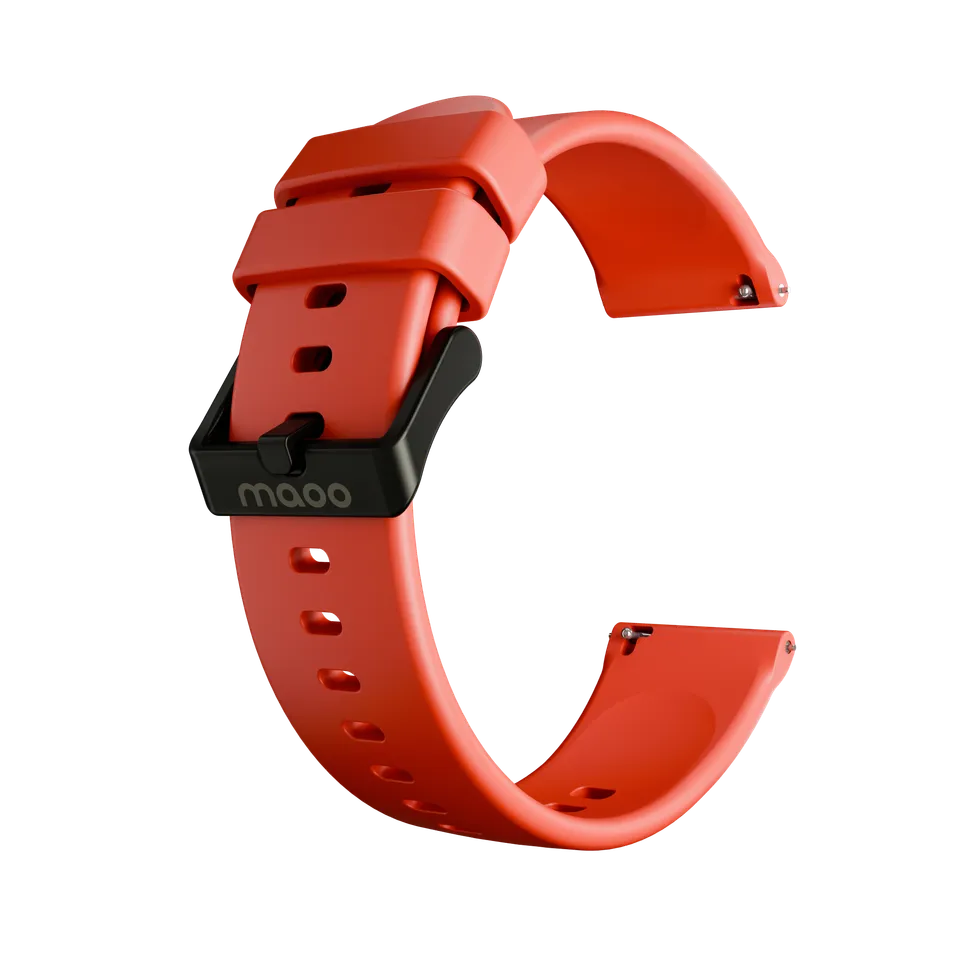Maoo cinturino silicone rosso 22 mm sportivo