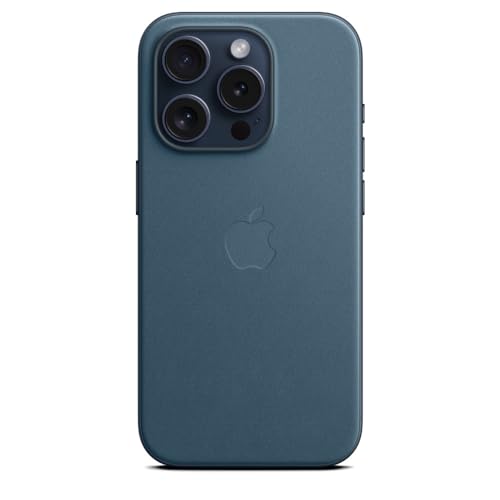Apple FineWoven iPhone 15 Pro custodia MagSafe blu Pacifico