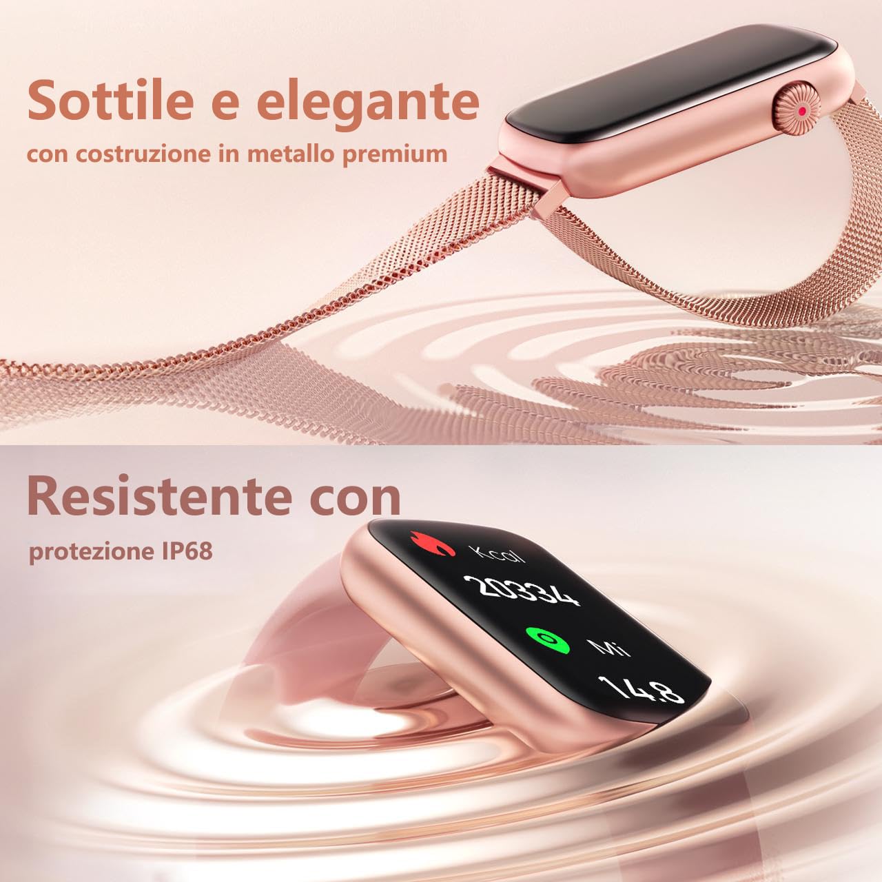 Fitvii Slim fitness tracker smartwatch pressione IP68