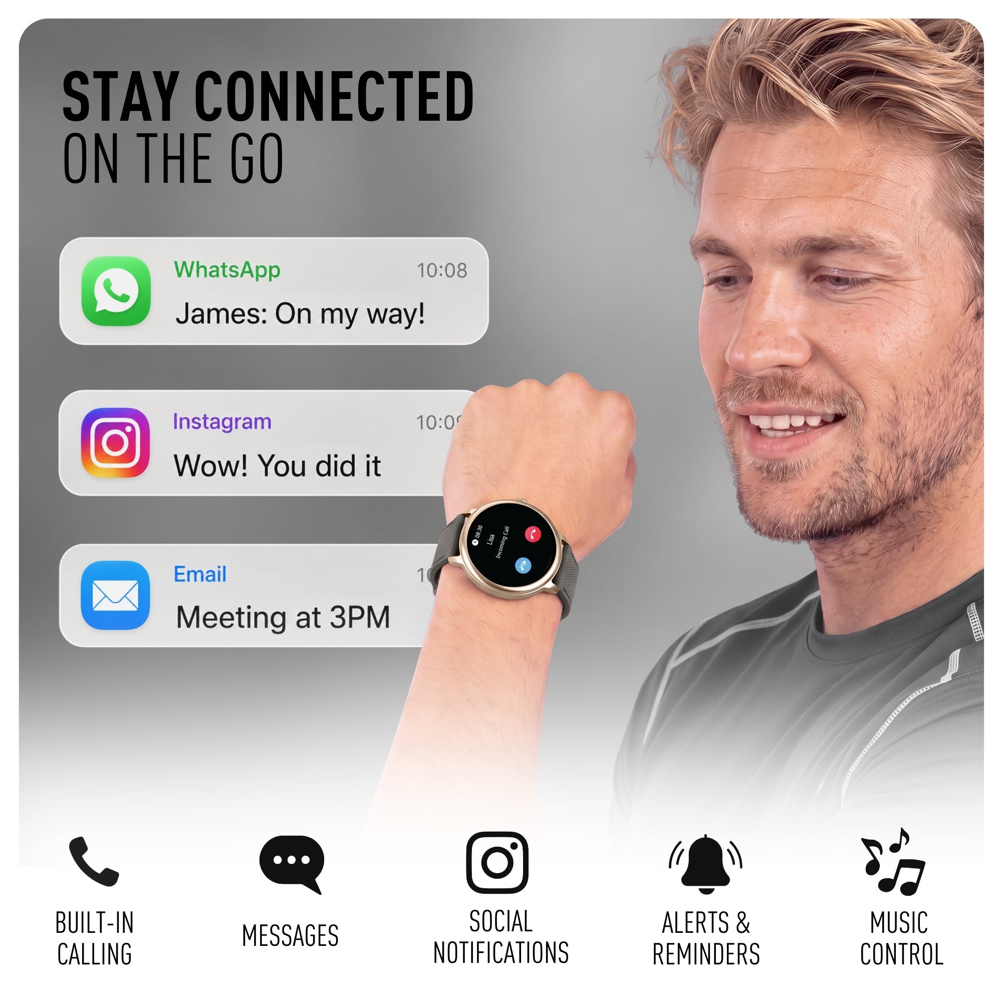 Reflex Active Spectra RA-SP-300R-17 smartwatch grigio AMOLED