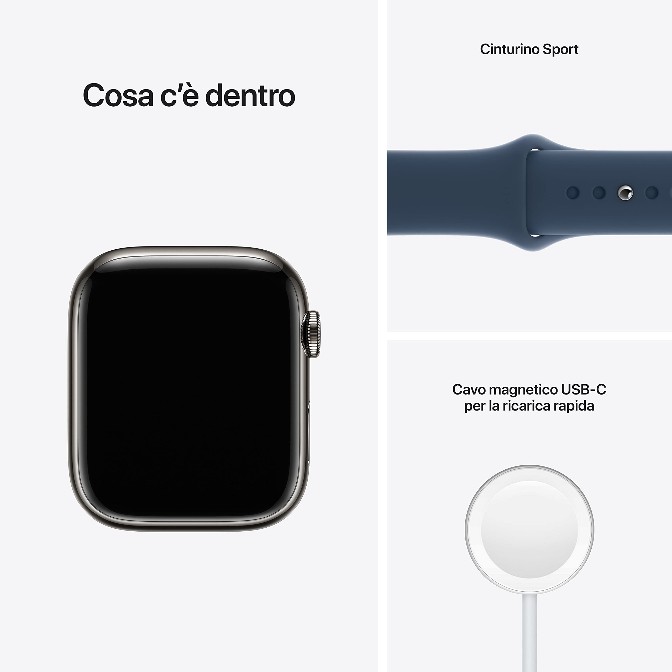 Apple Watch Series 7 smartwatch 45mm Cellular acciaio grafite