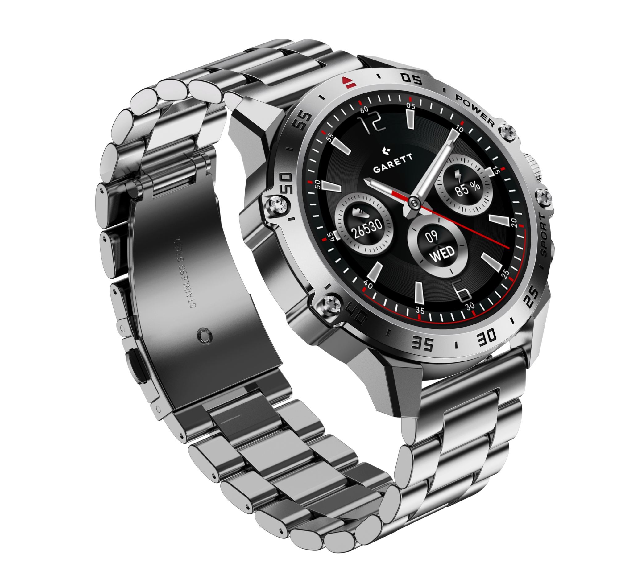 Garett V14 smartwatch argento acciaio AMOLED