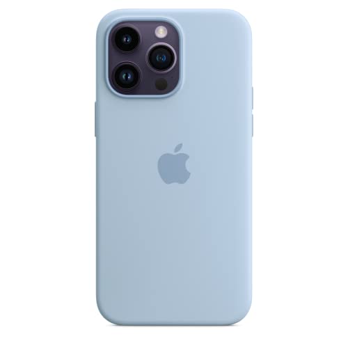 Apple iPhone 14 Pro Max custodia silicone blu cielo MagSafe
