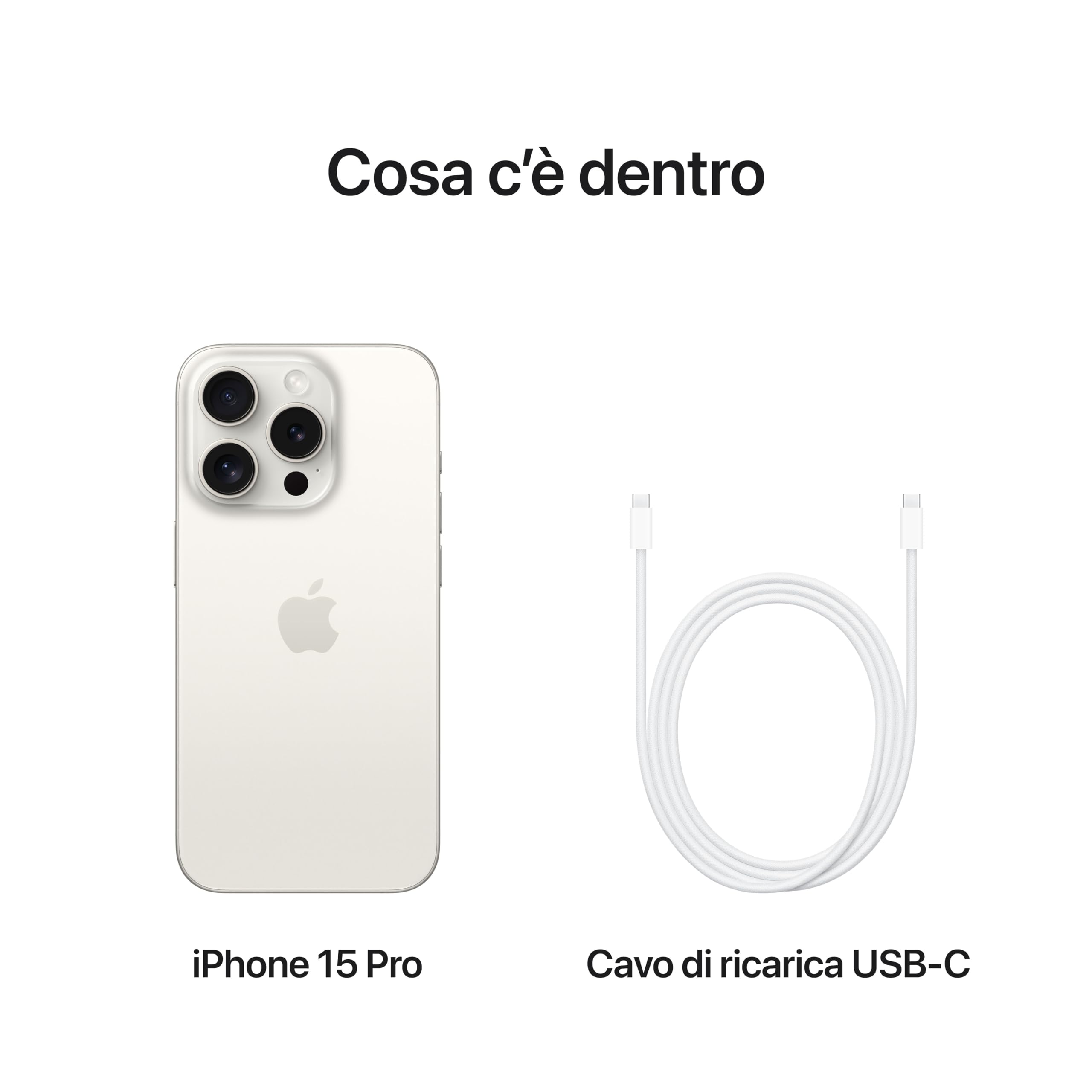 Apple iPhone 15 Pro 128 GB smartphone Titanio Bianco