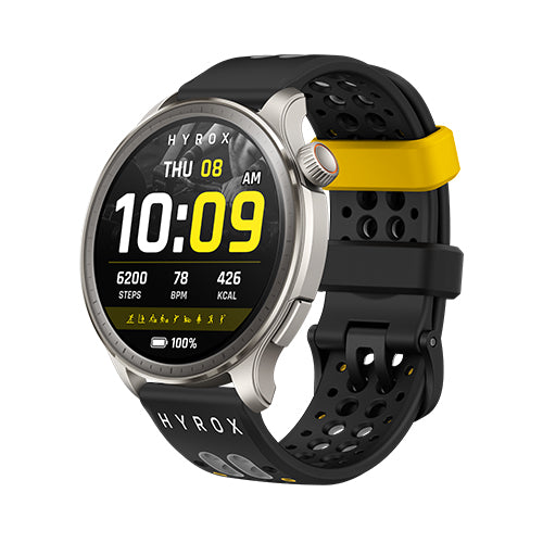Amazfit Hyrox cinturino sportivo silicone Black Yellow 22mm