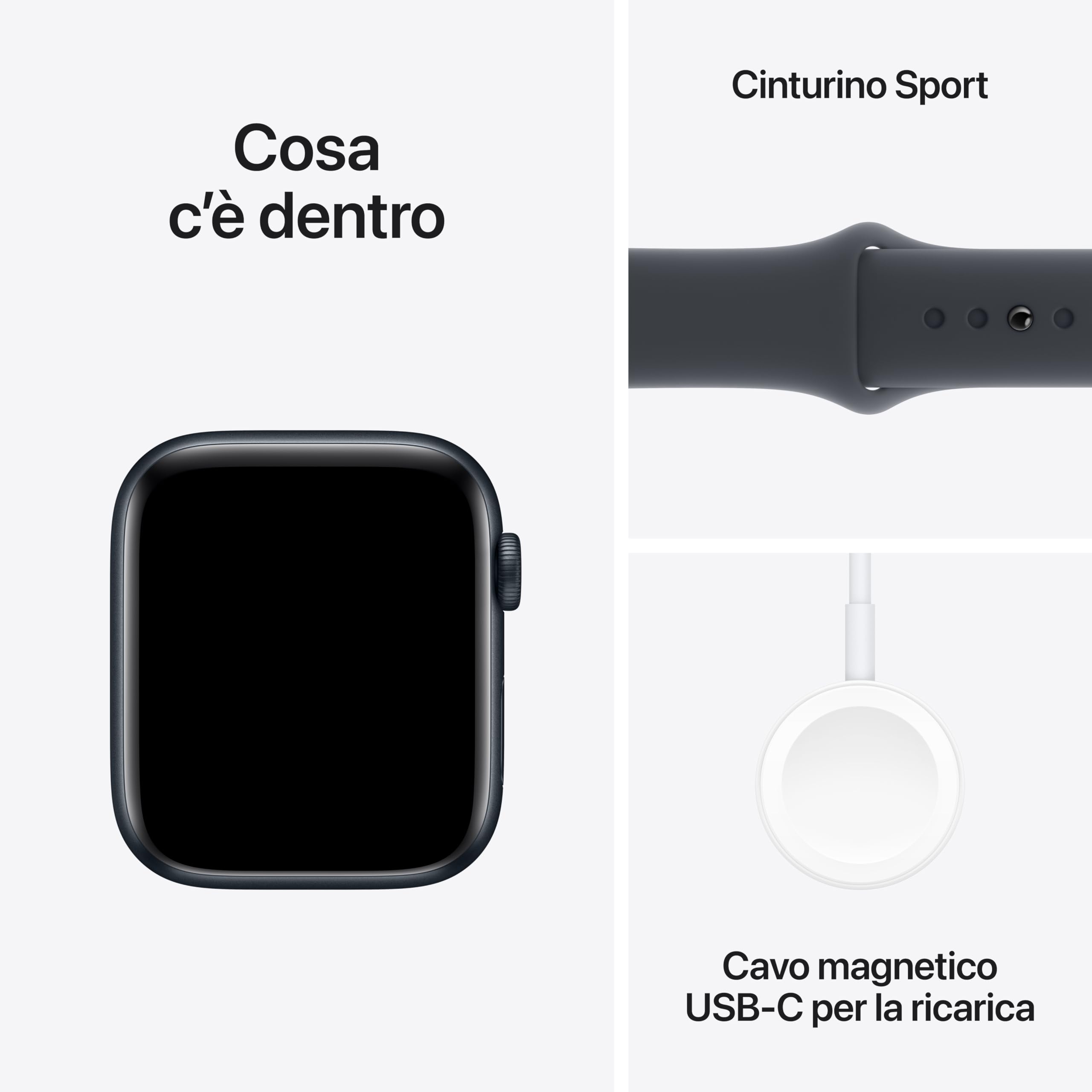 Apple Watch SE 2 gen GPS 44 mm smartwatch mezzanotte S/M
