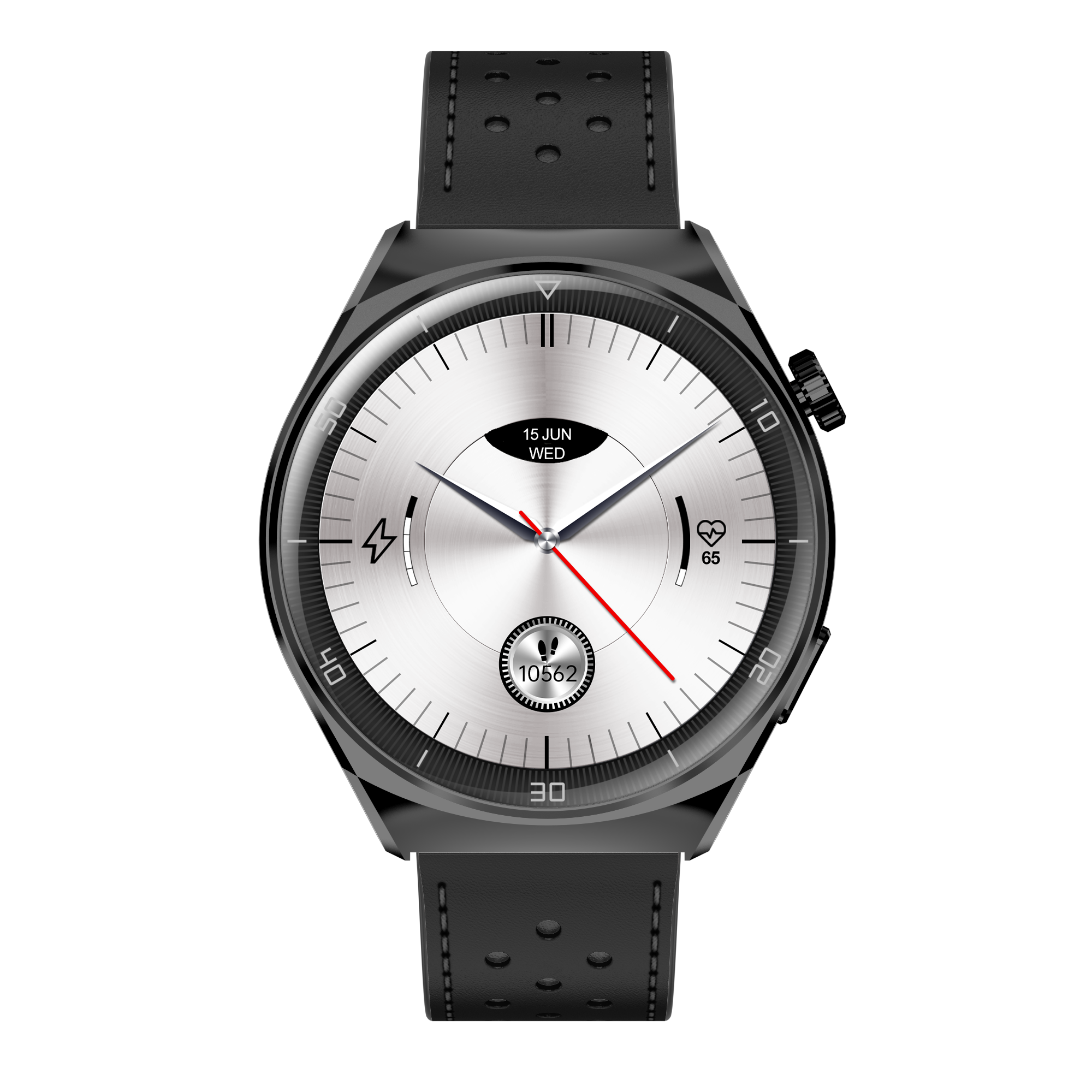 Garett V12 smartwatch nero pelle cinturino AMOLED