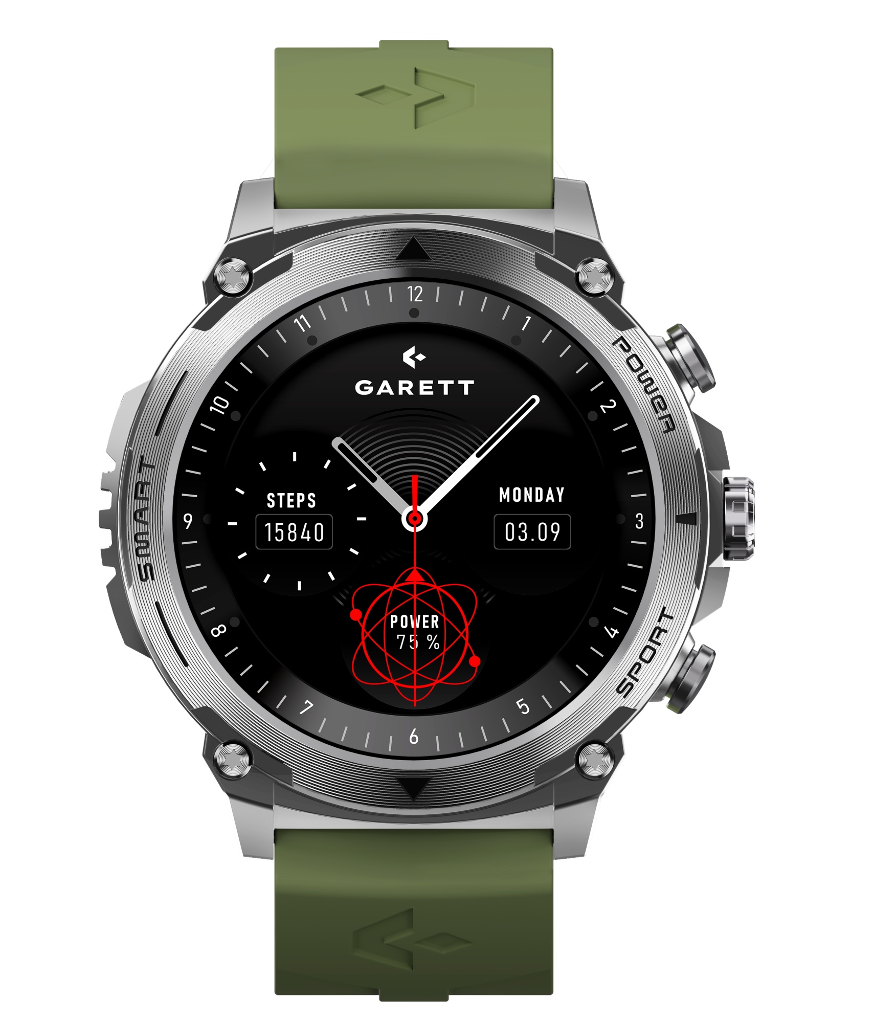 Garett Atom smartwatch AMOLED argento acciaio