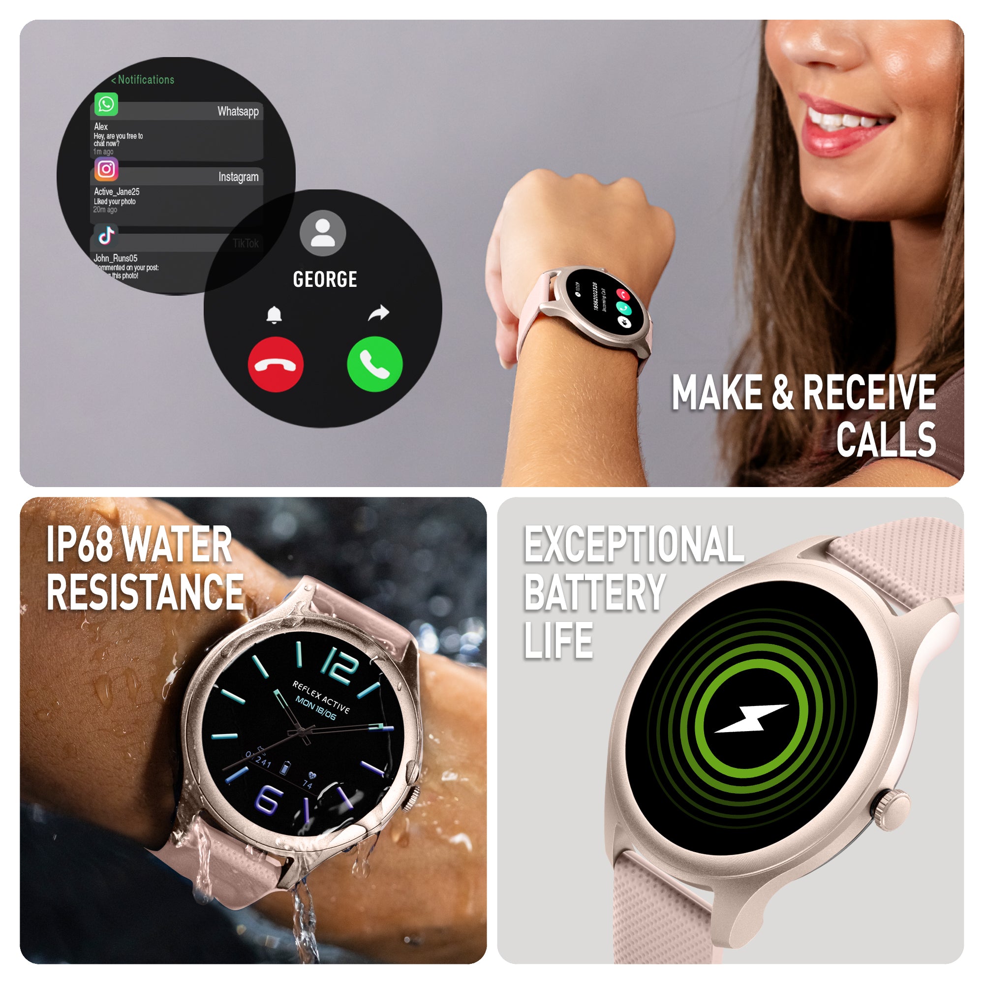 Reflex Active Spectra 300 R smartwatch AMOLED rosa