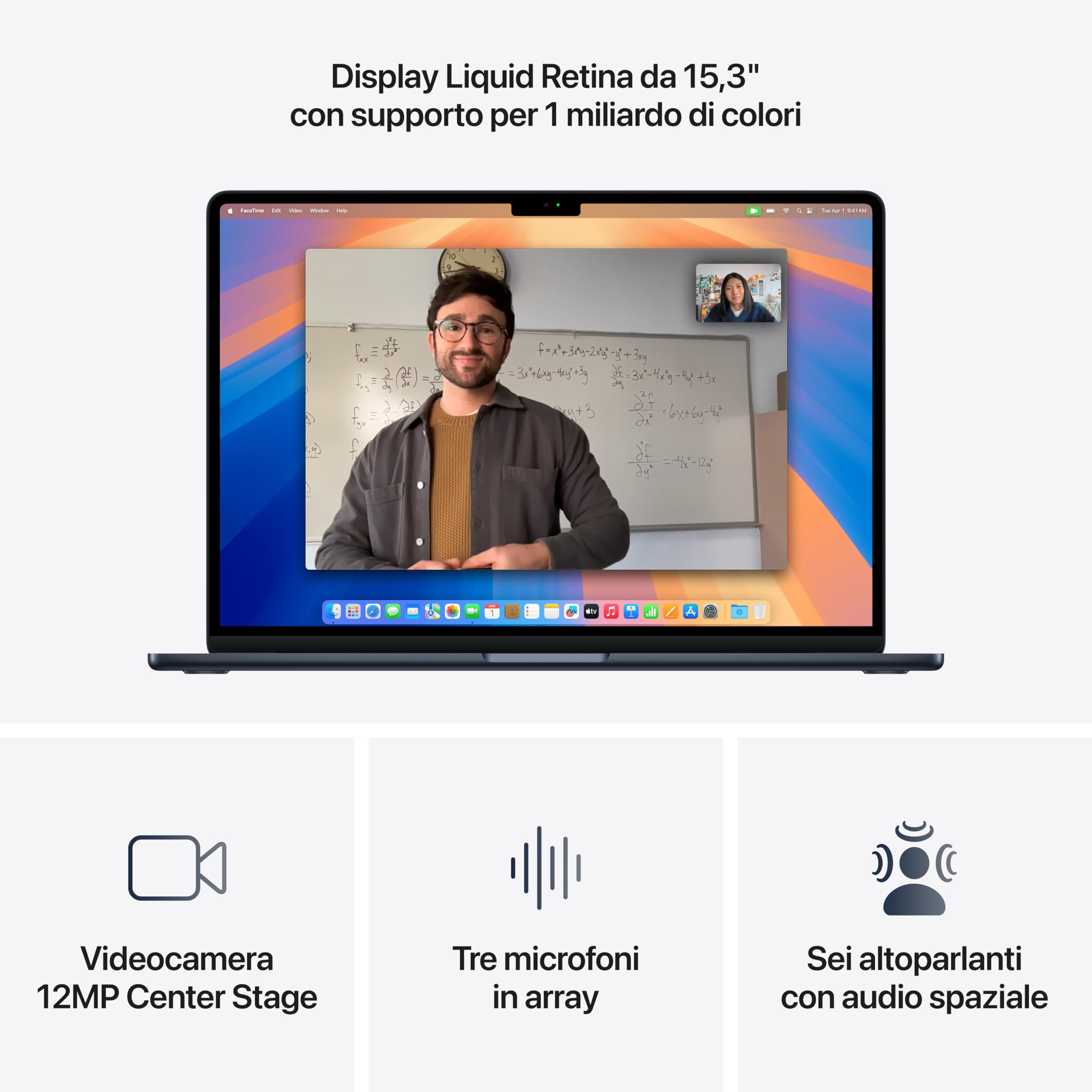 Apple MacBook Air 15 M4 2025 portatile 16/256GB Mezzanotte 18 ore