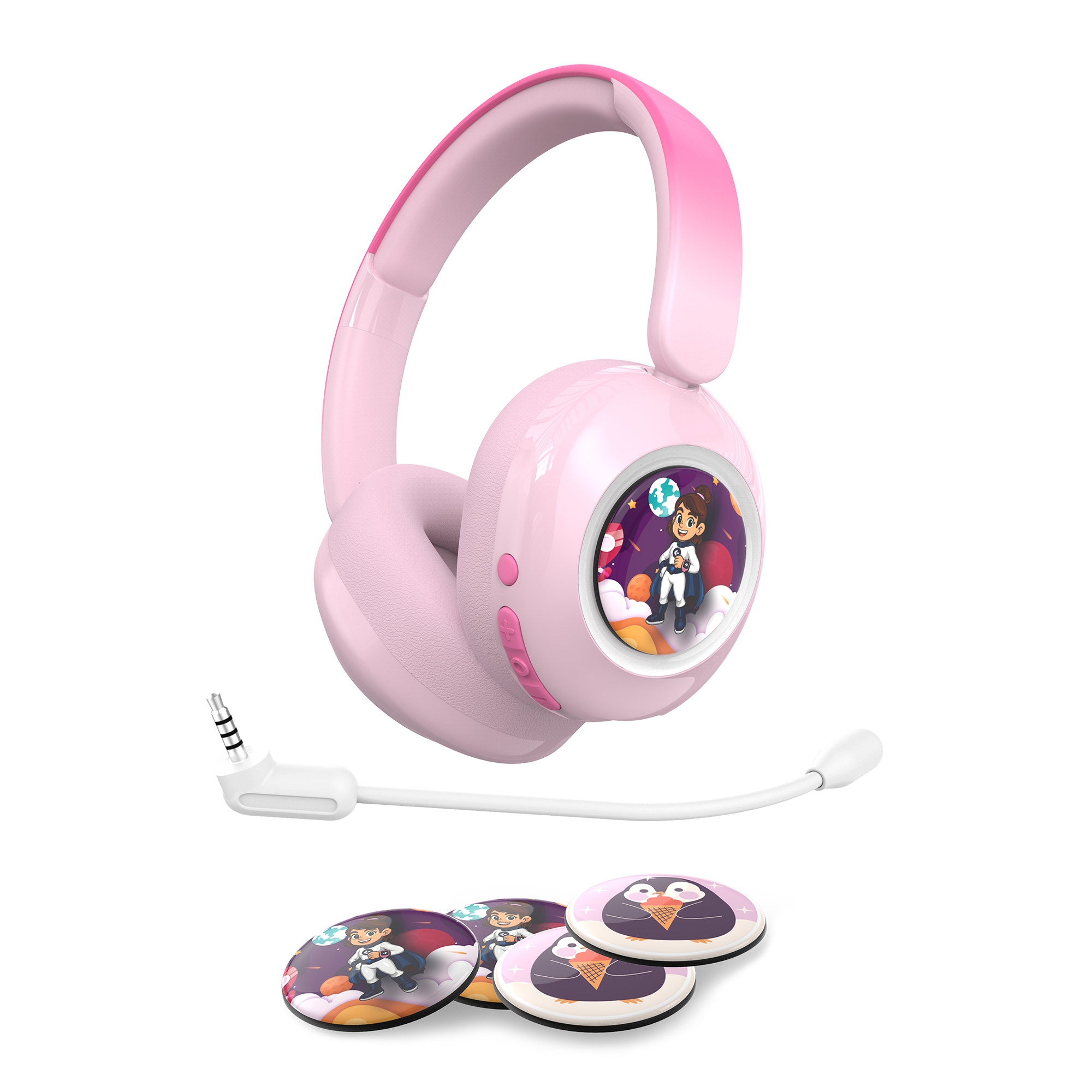 Garett Astro Wave ANC cuffie wireless rosa bambini
