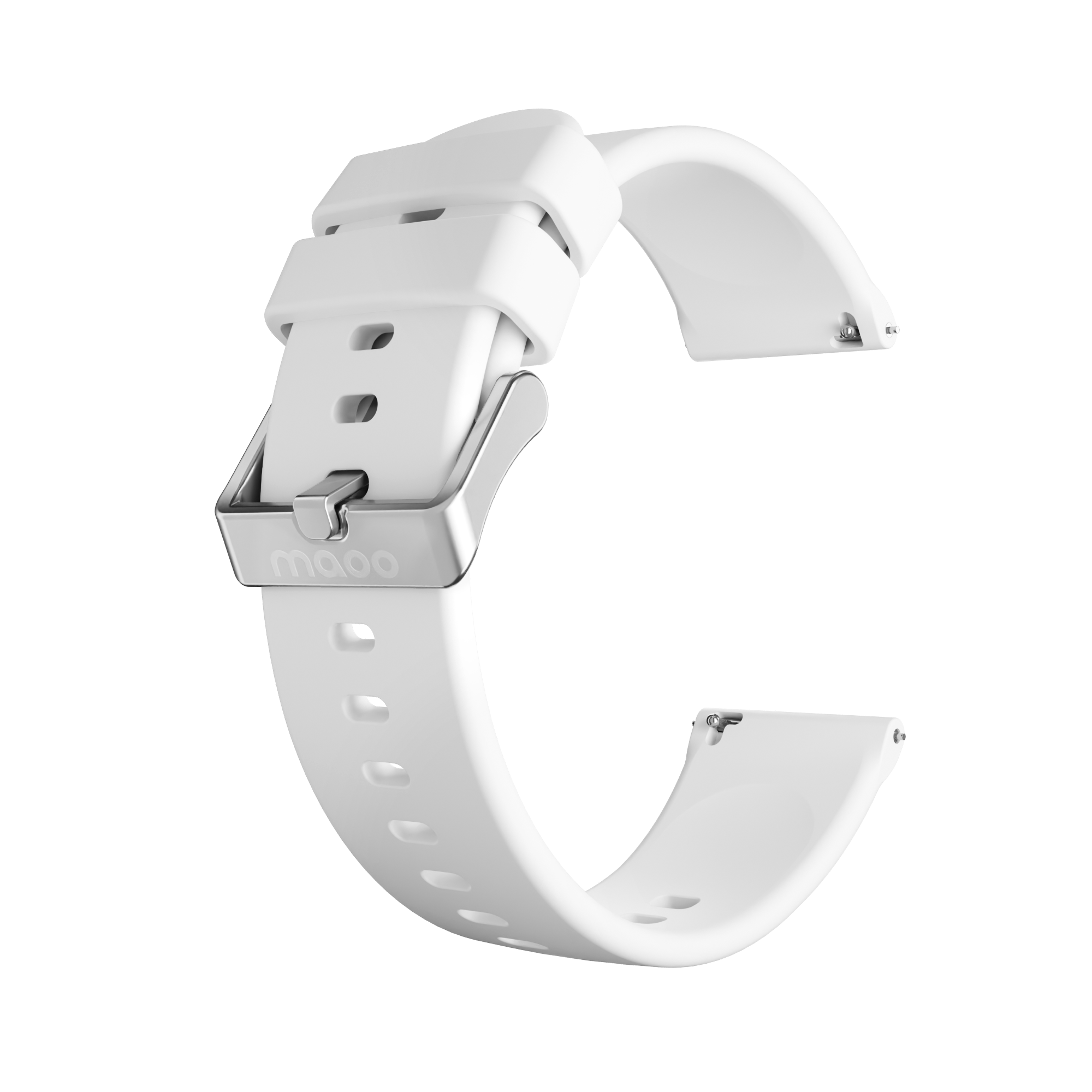 Maoo cinturino in silicone bianco argento 22mm
