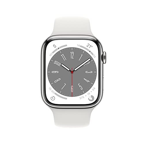 Apple Watch Series 8 45mm GPS Cellular smartwatch argento sport bianco
