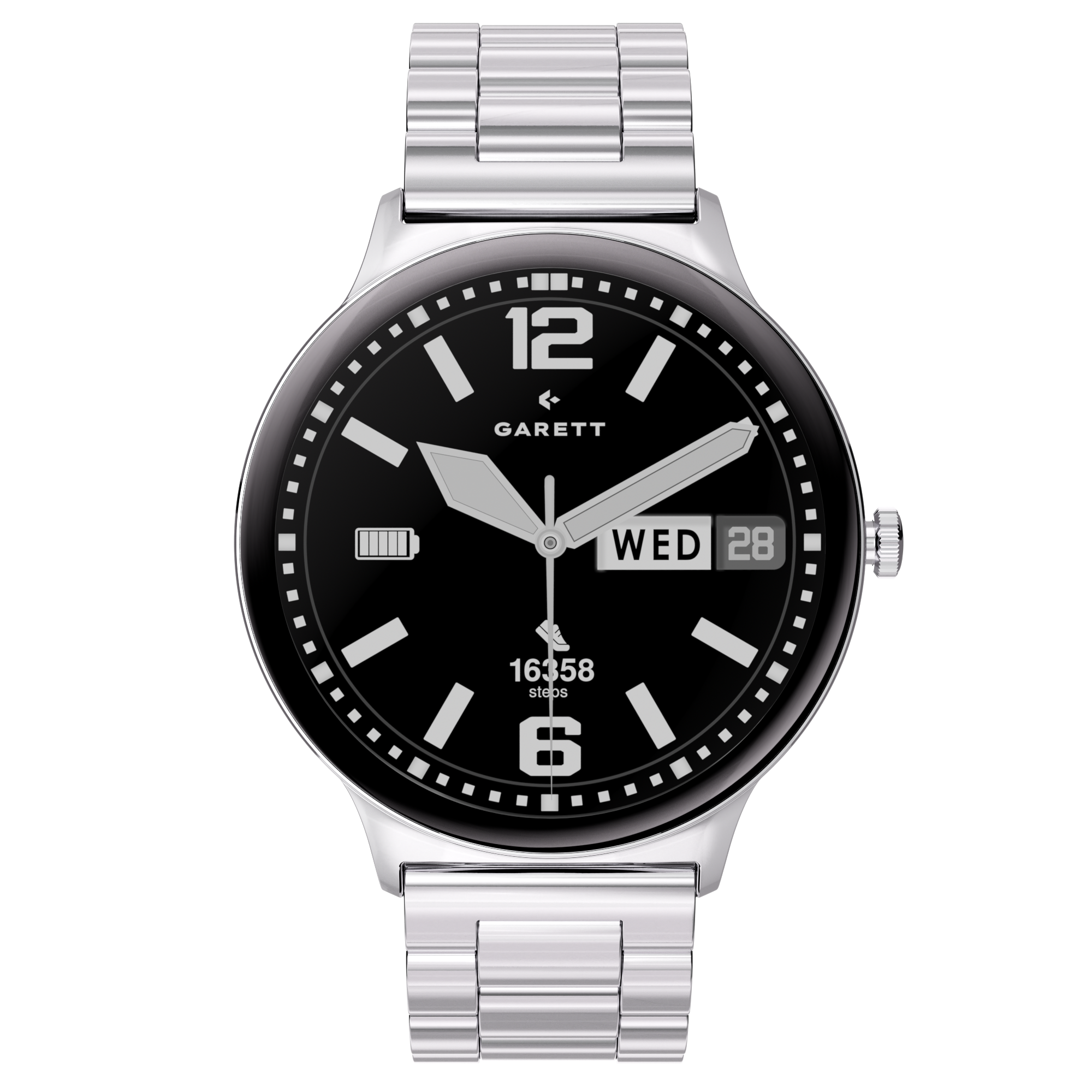 Garett Quantum Glow smartwatch argento acciaio AMOLED